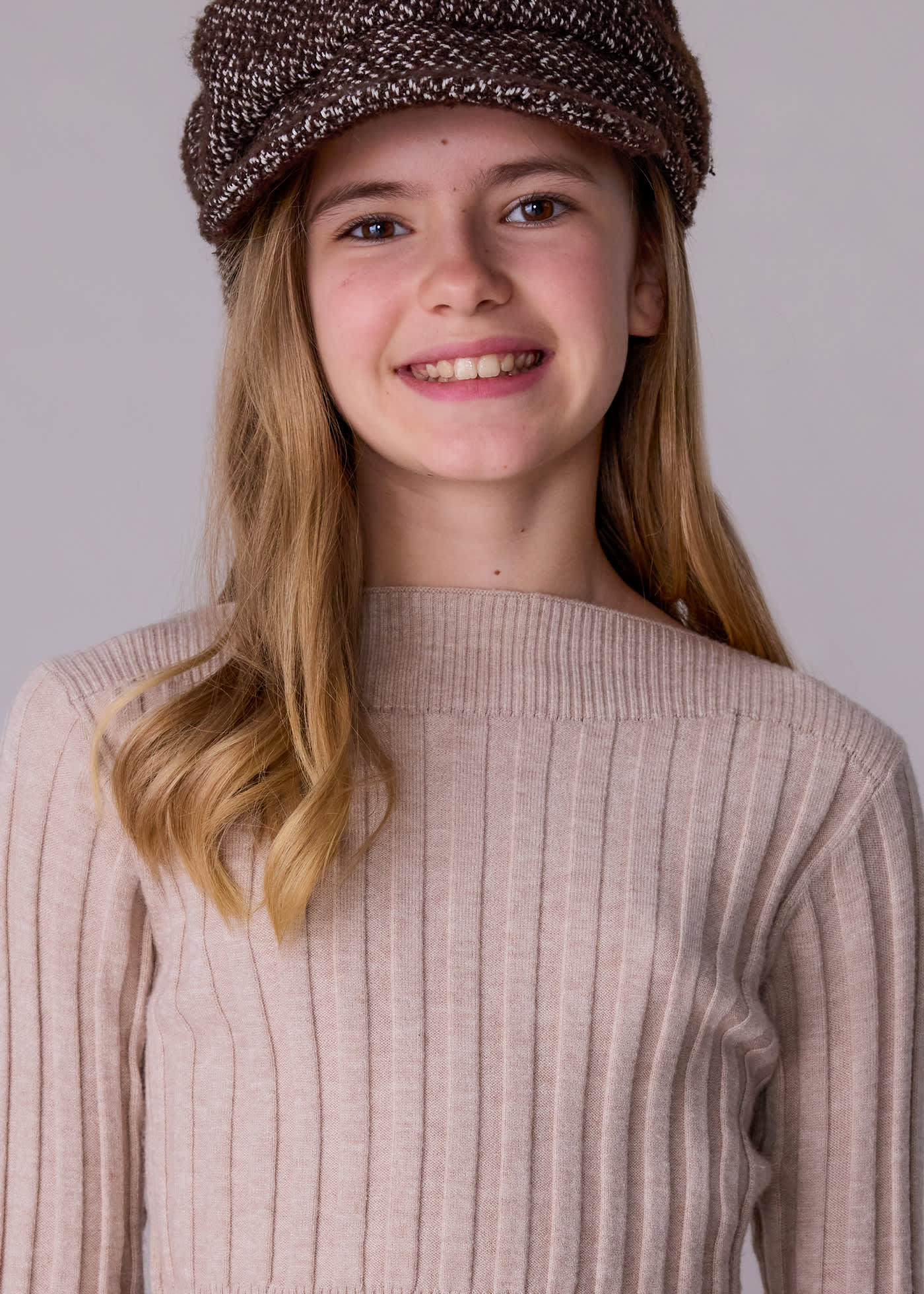 Girls detailed rib knit jumper
