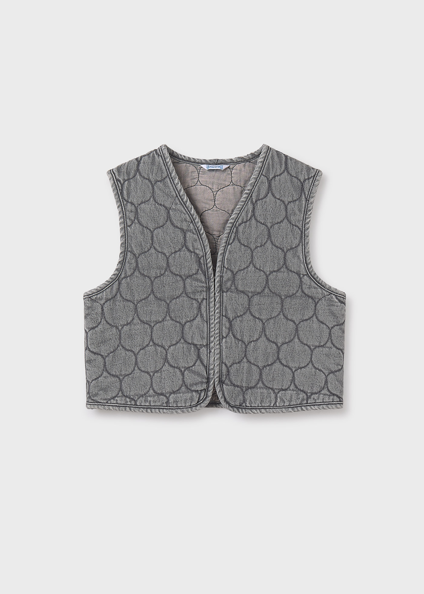 Girls quilted denim gilet
