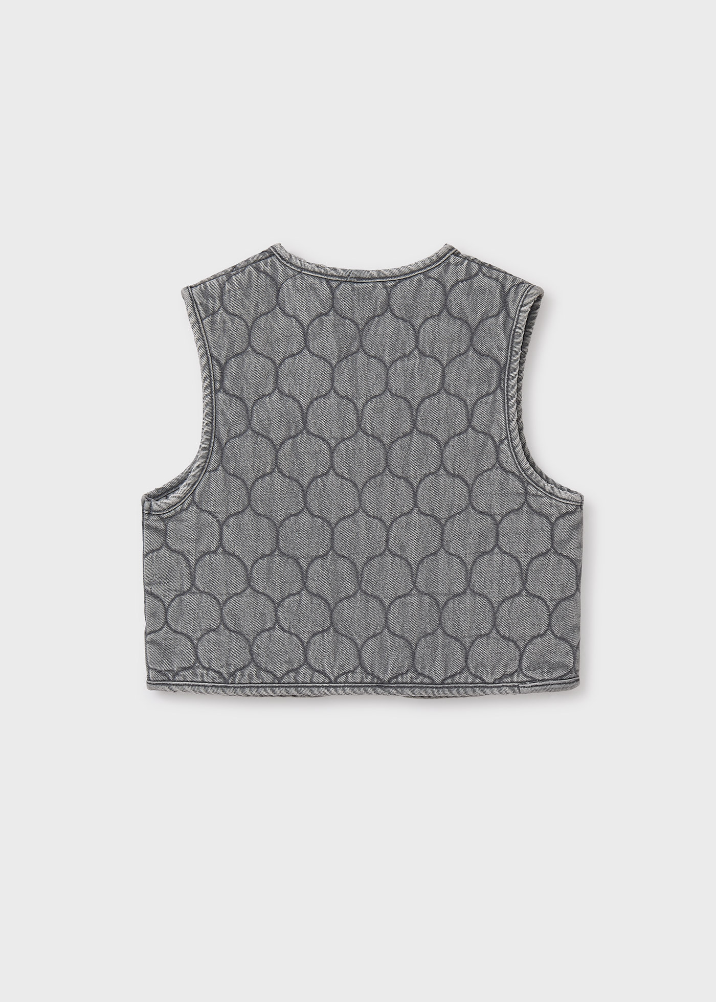 Girls quilted denim gilet