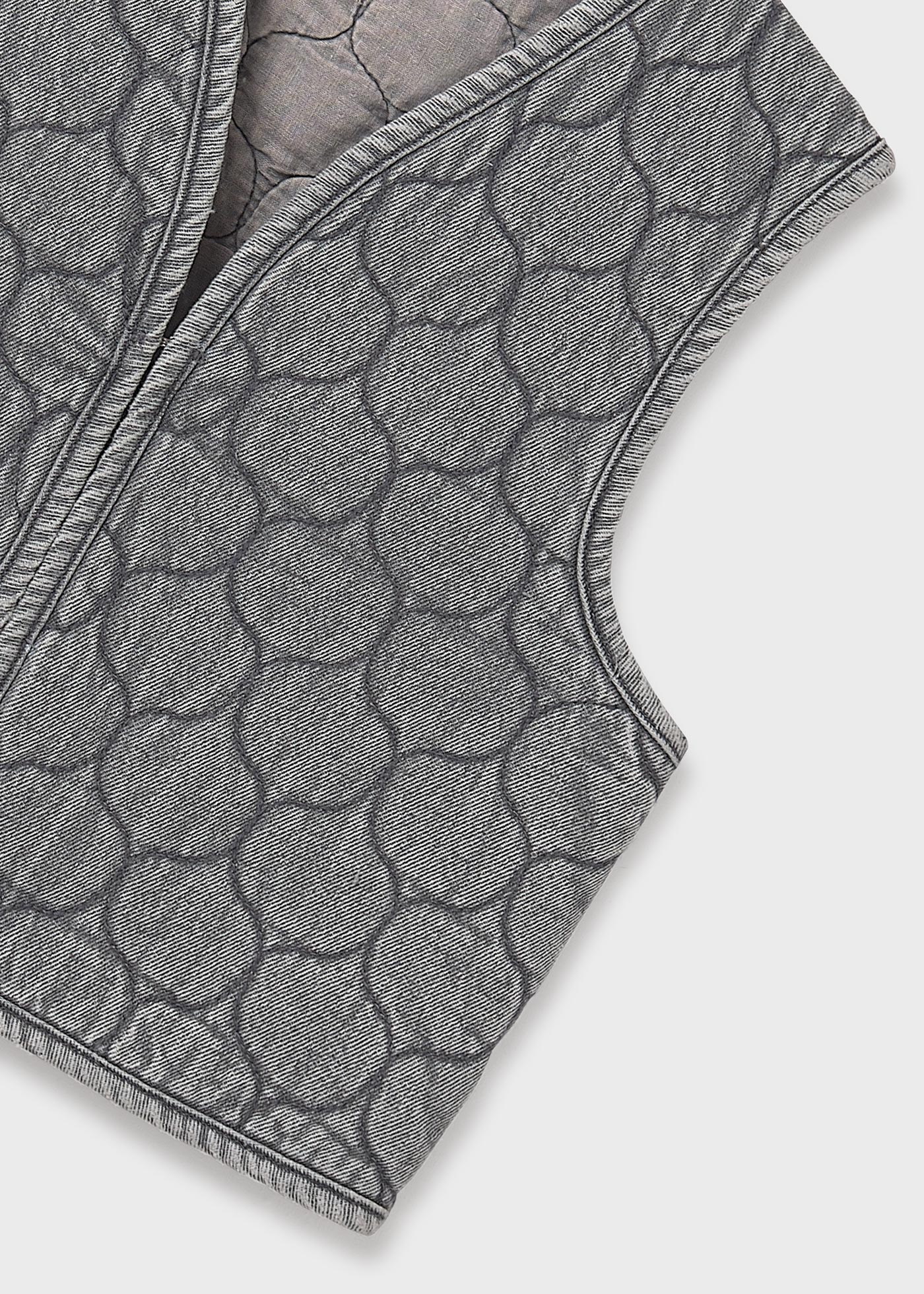 Girls quilted denim gilet