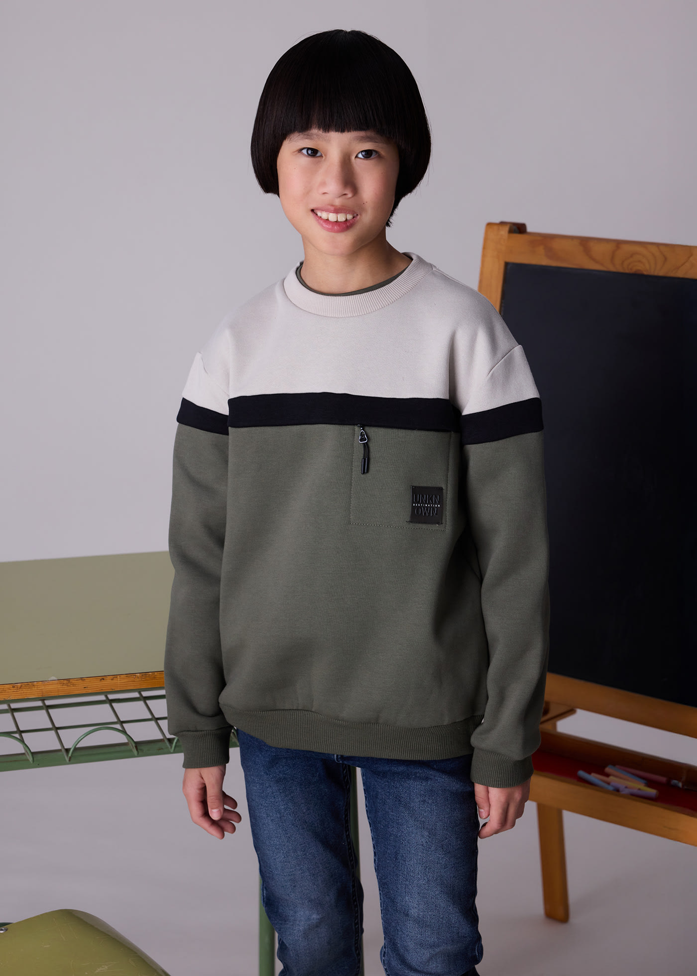 Boy Color Block Sweatshirt