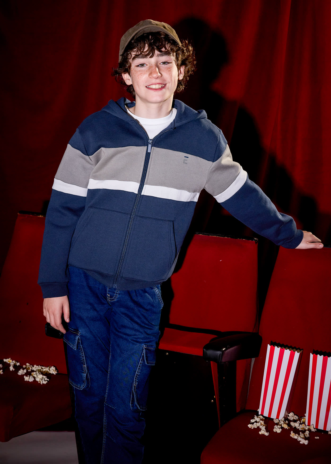 Boys zip-up banded hoody