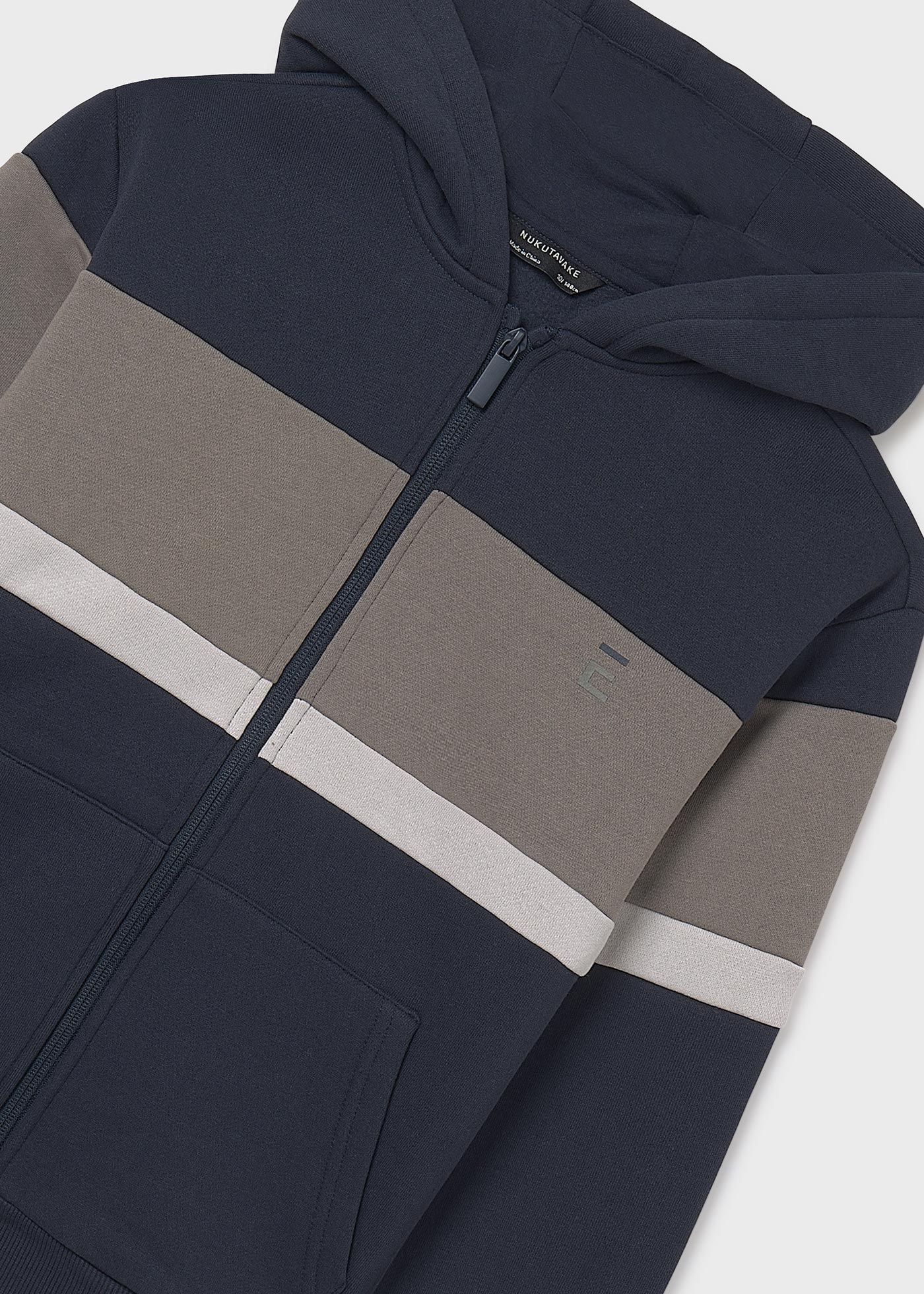 Boy Color Block Zip Up Hoodie