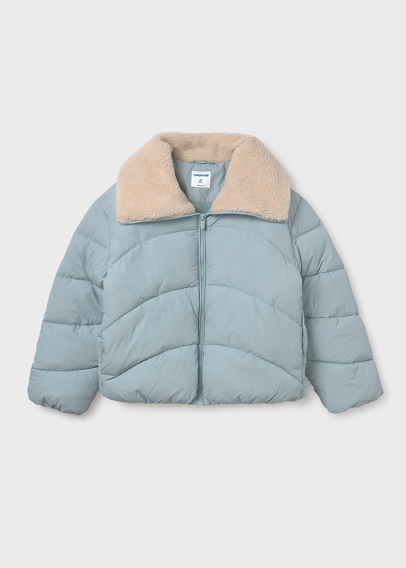 Girls coat with sheep skin collar