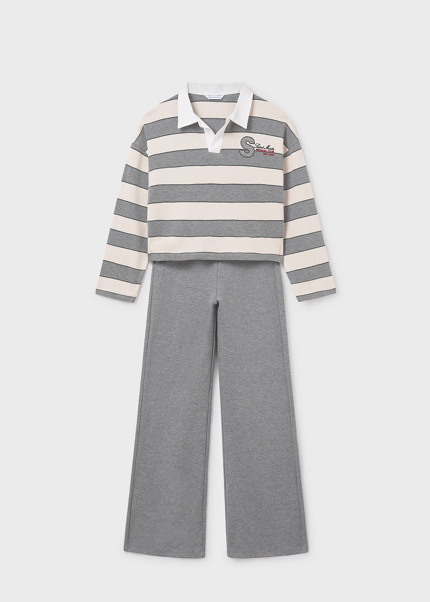 Conjunto pantalón y polo de rayas chica