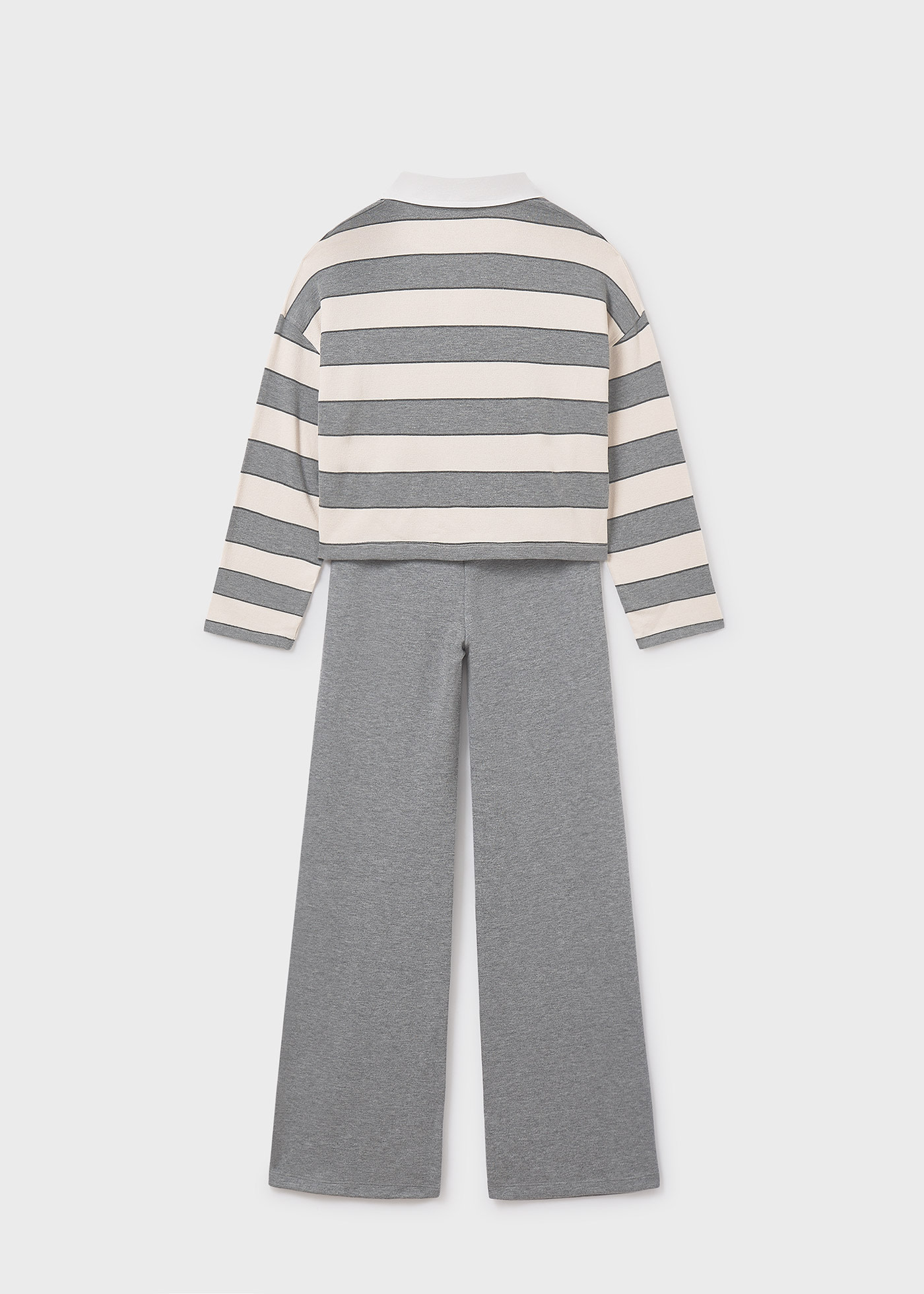 Komplet z długimi spodniami i polo w paski dla dziewczynki Komplet z długimi spodniami i polo w paski dla dziewczynki