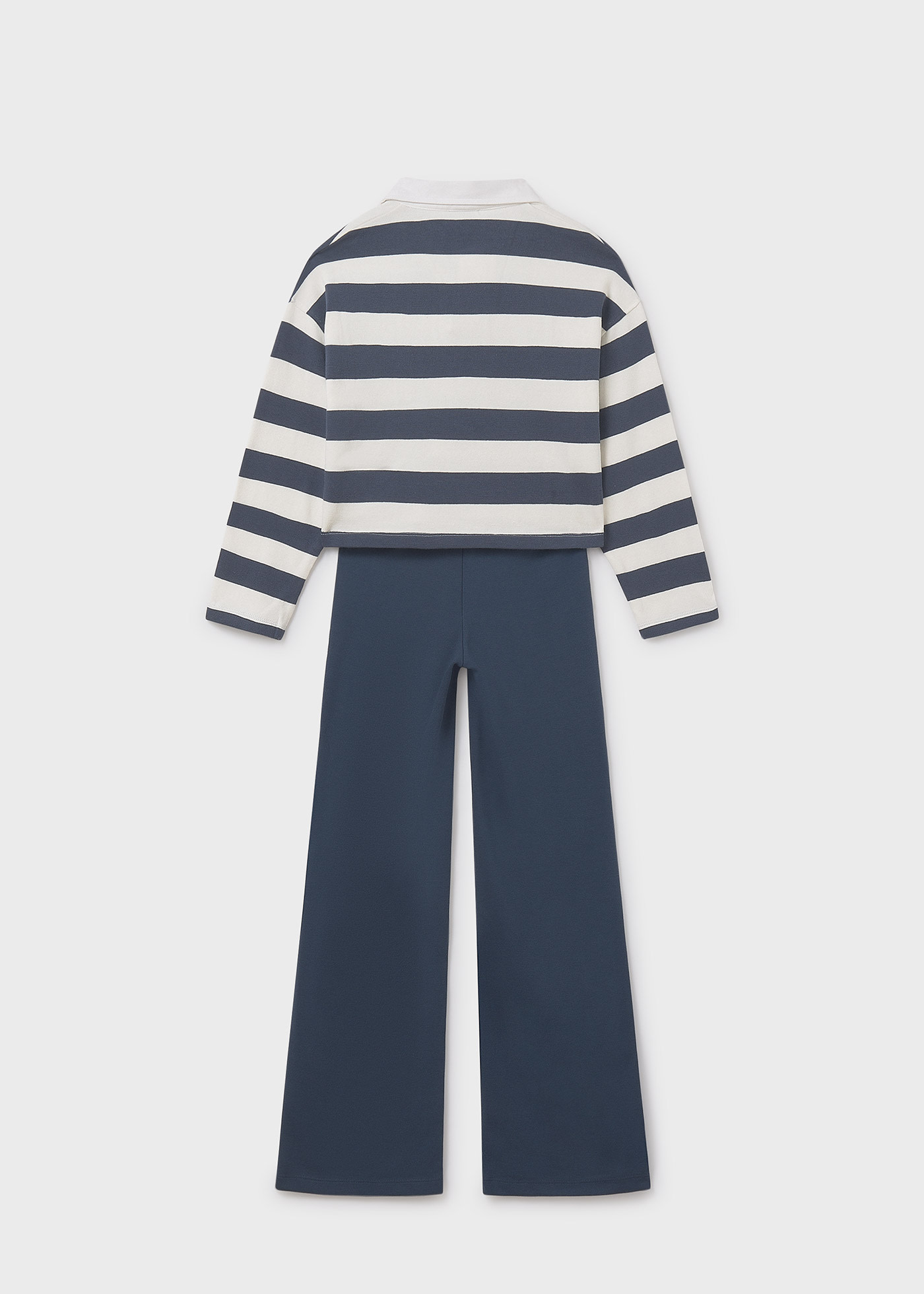Girls trouser and striped polo set