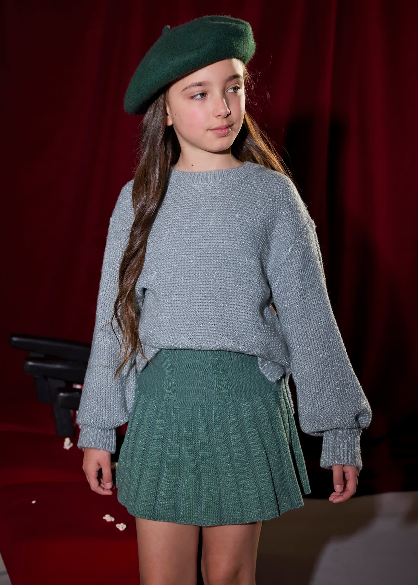 Falda tricot trenzas chica