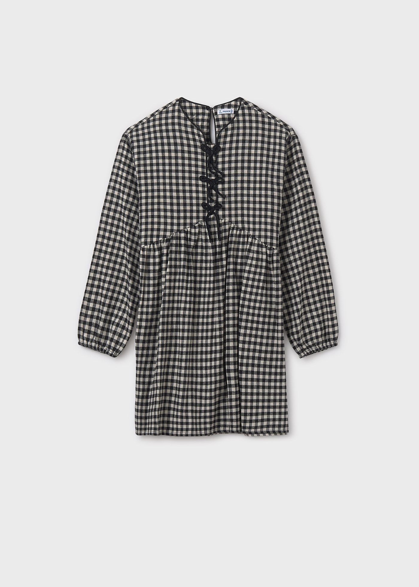Girls gingham bow dress