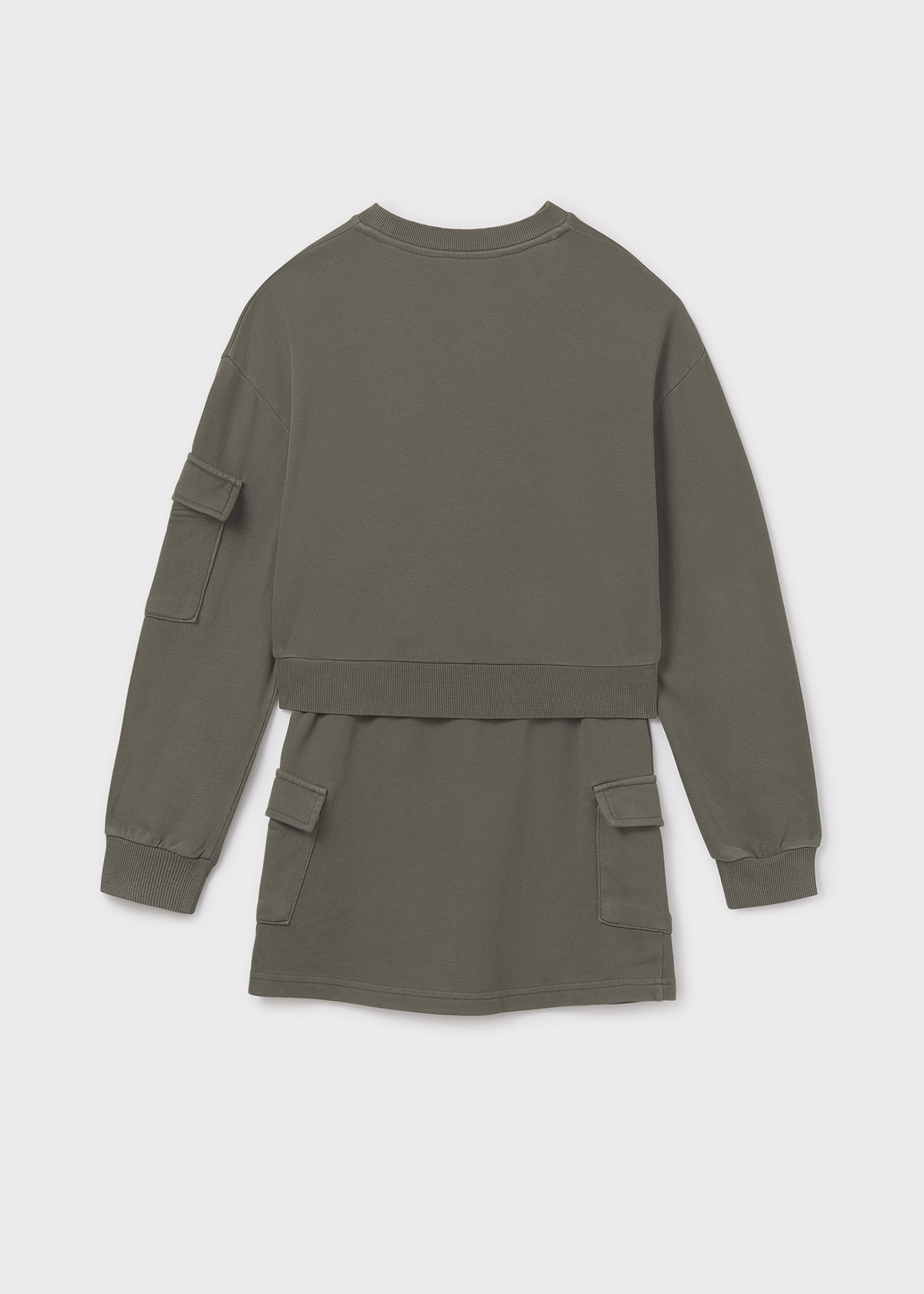 Conjunto saia cargo e sweat rapariga