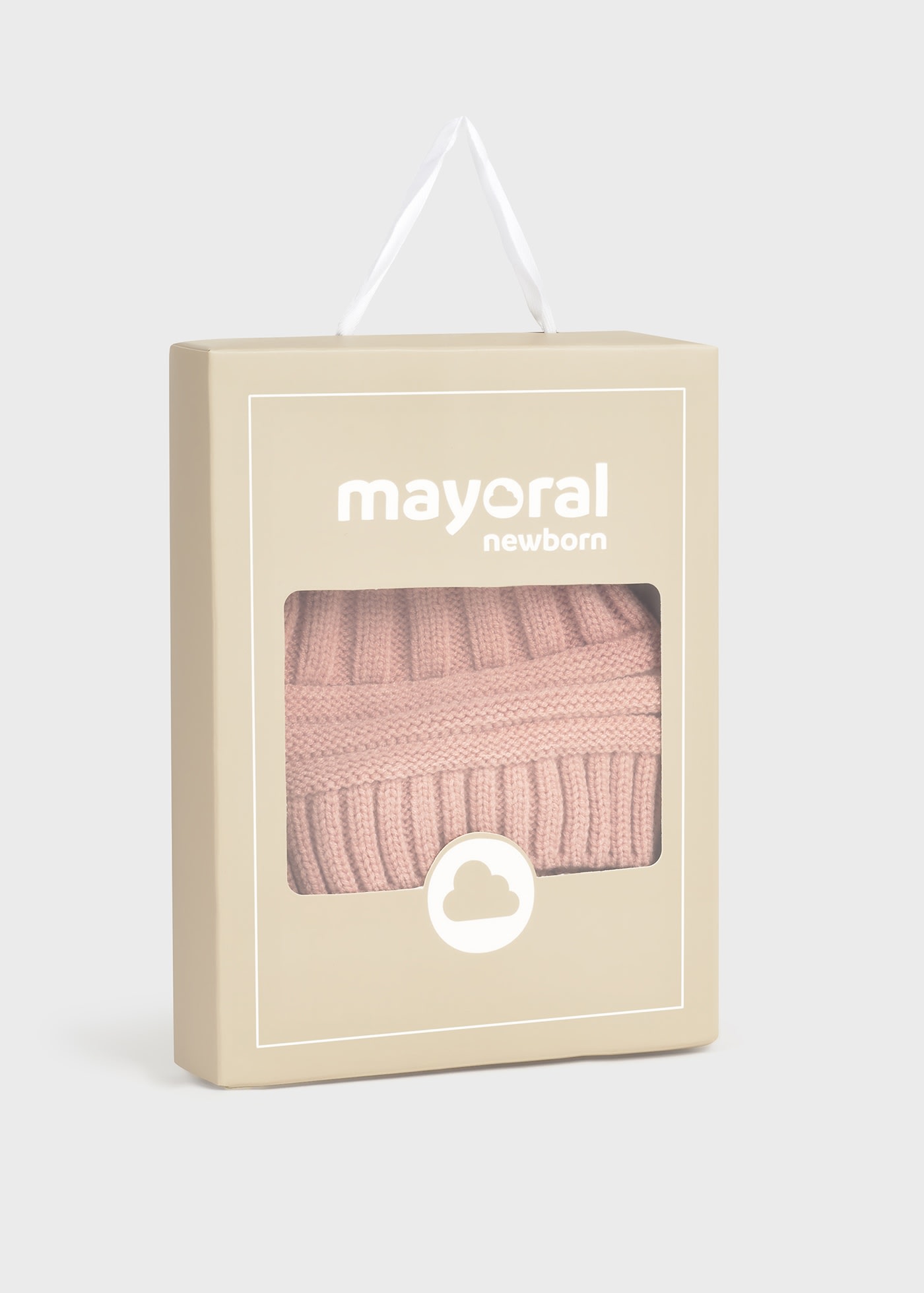 Newborn girl hat and mittens set