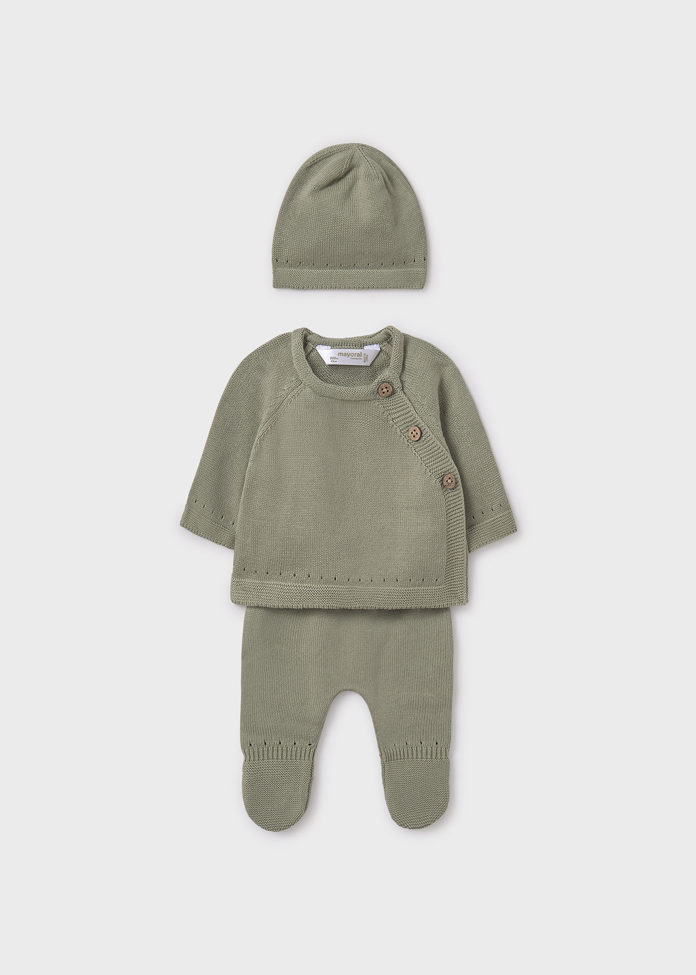 Baby unisex 3 piece knitted gift set