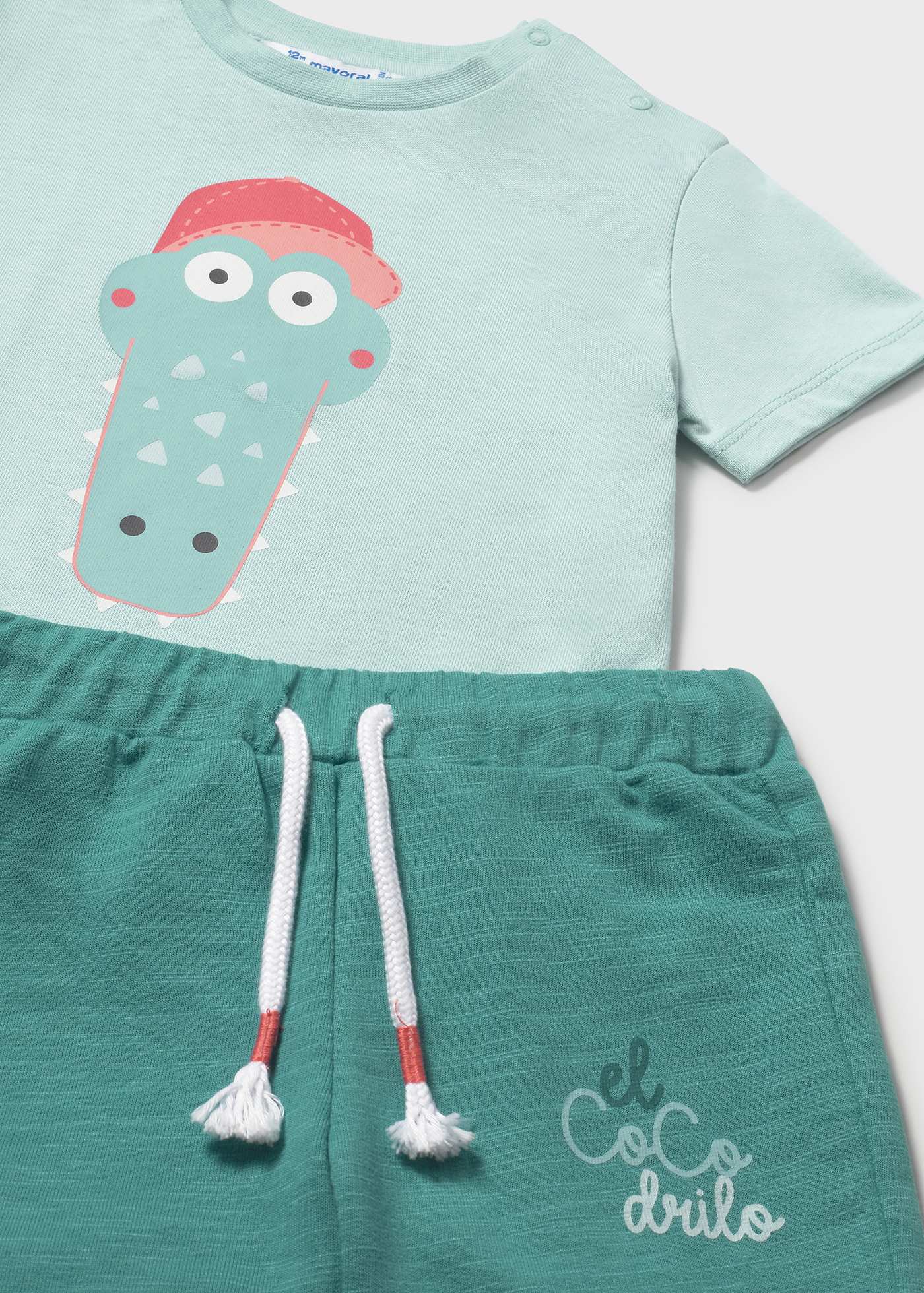 Set tricot bebe imprimeu crocodil