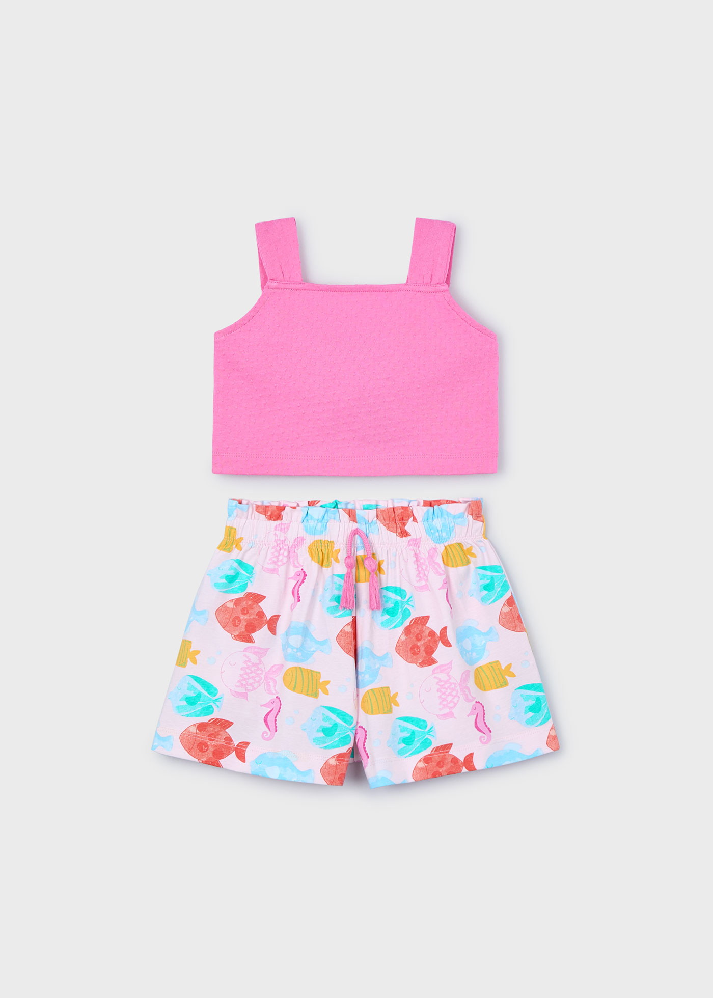 Conjunto calção estampado peixes menina