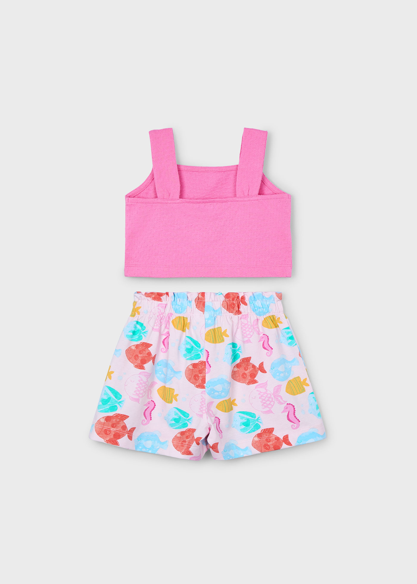 Conjunto calção estampado peixes menina