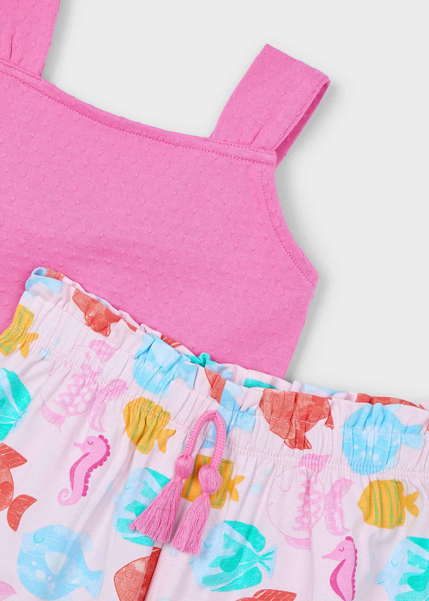 Ensemble short imprimé poisson fille