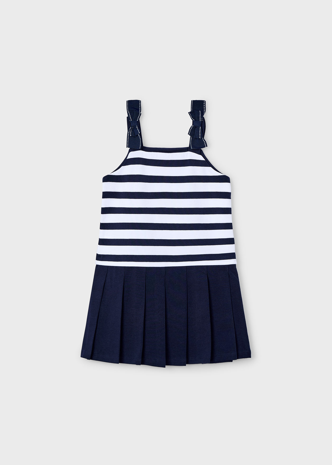 Girl Pleated Striped Dress
