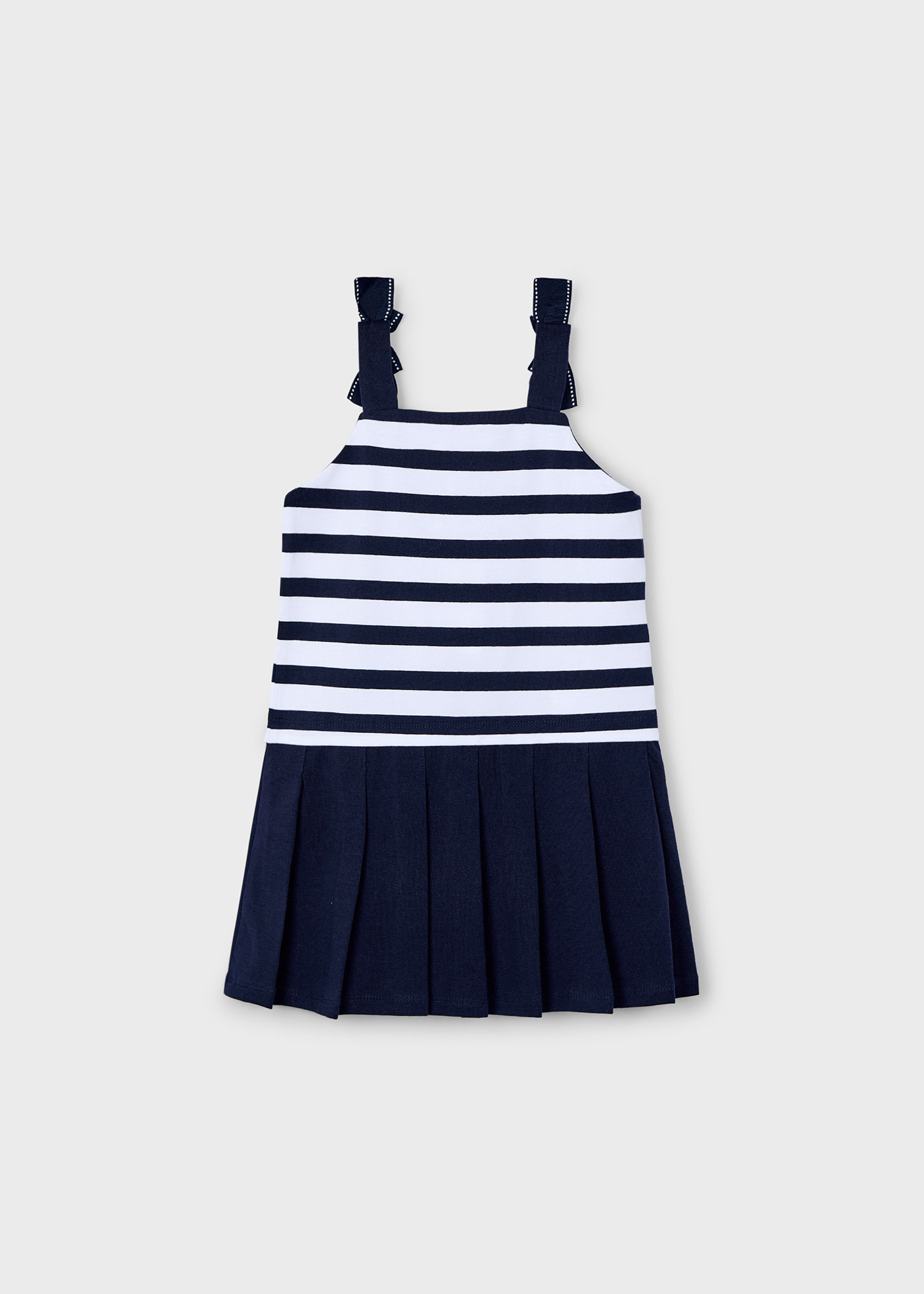 Girl Pleated Striped Dress