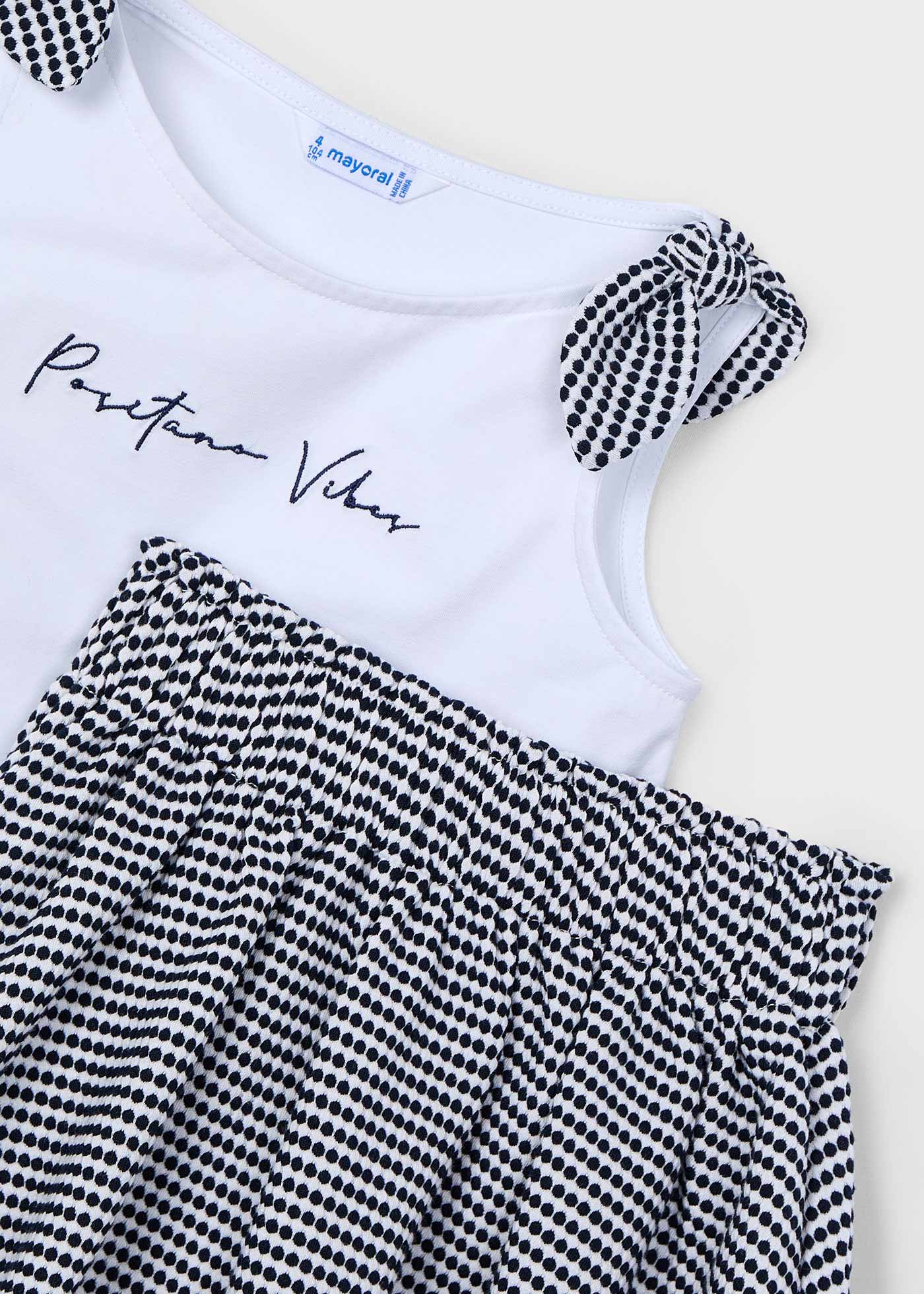 Girl striped structured skirt and top set