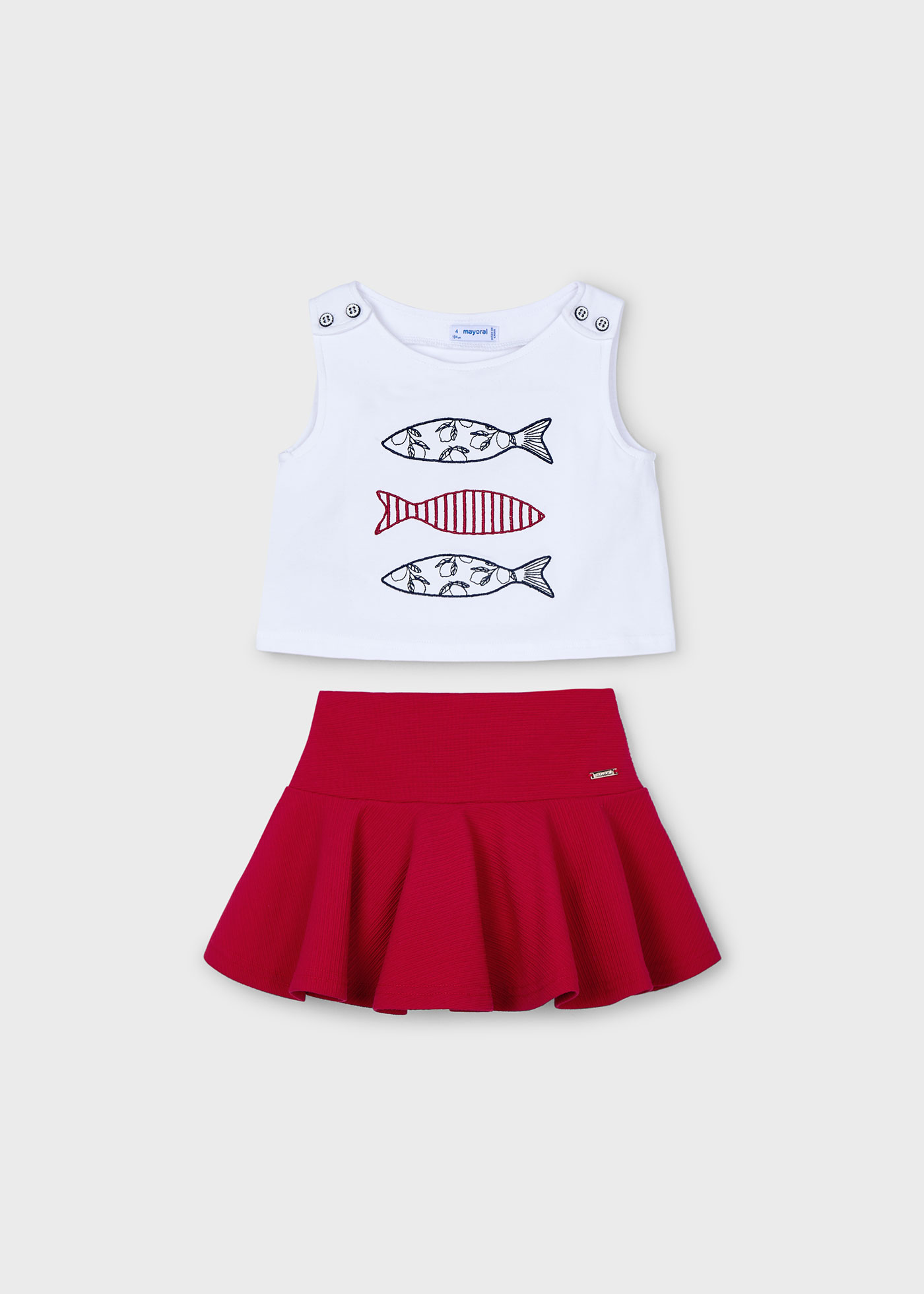 Conjunto falda capas niña