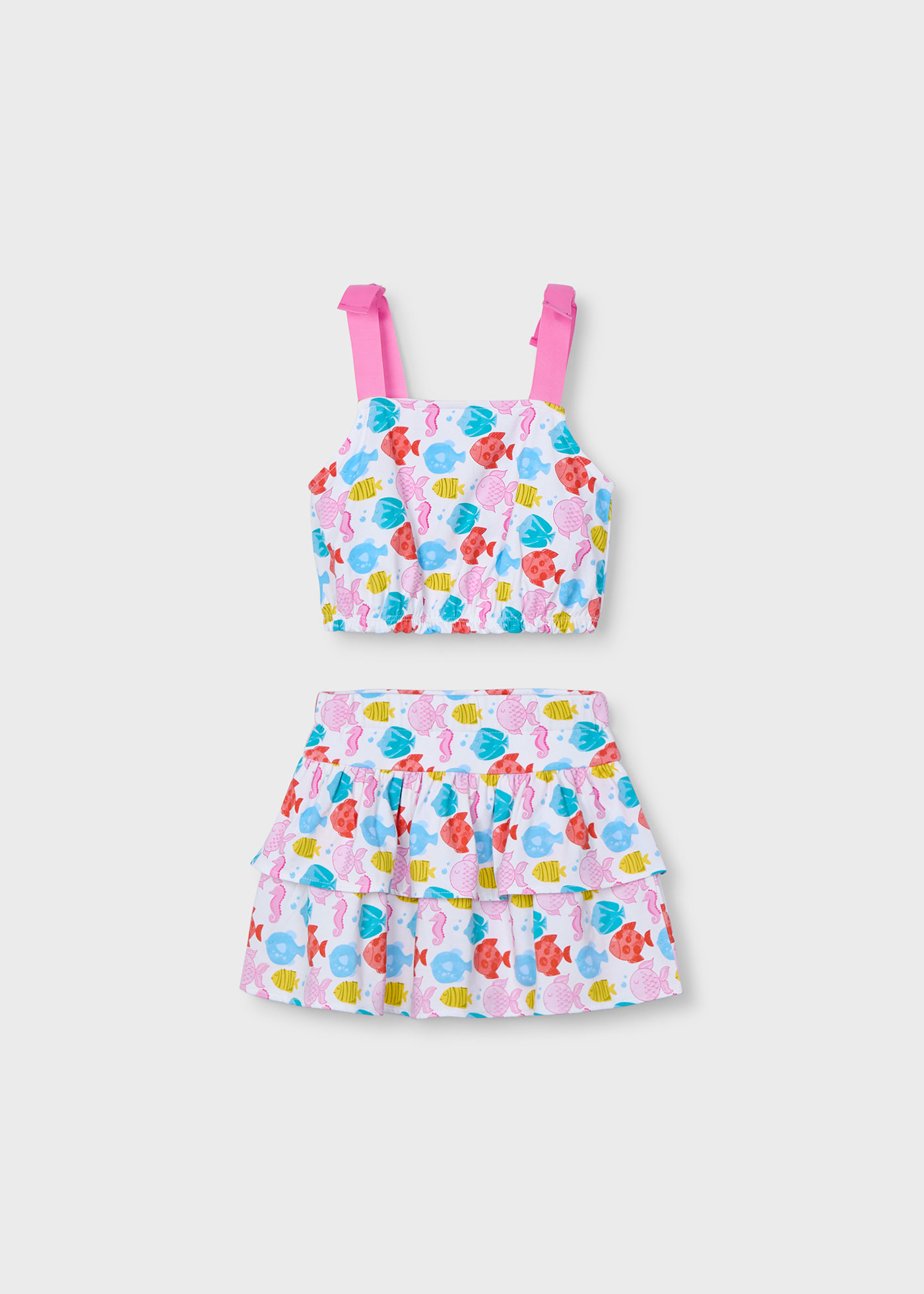 Ensemble jupe imprimé poisson pour fille