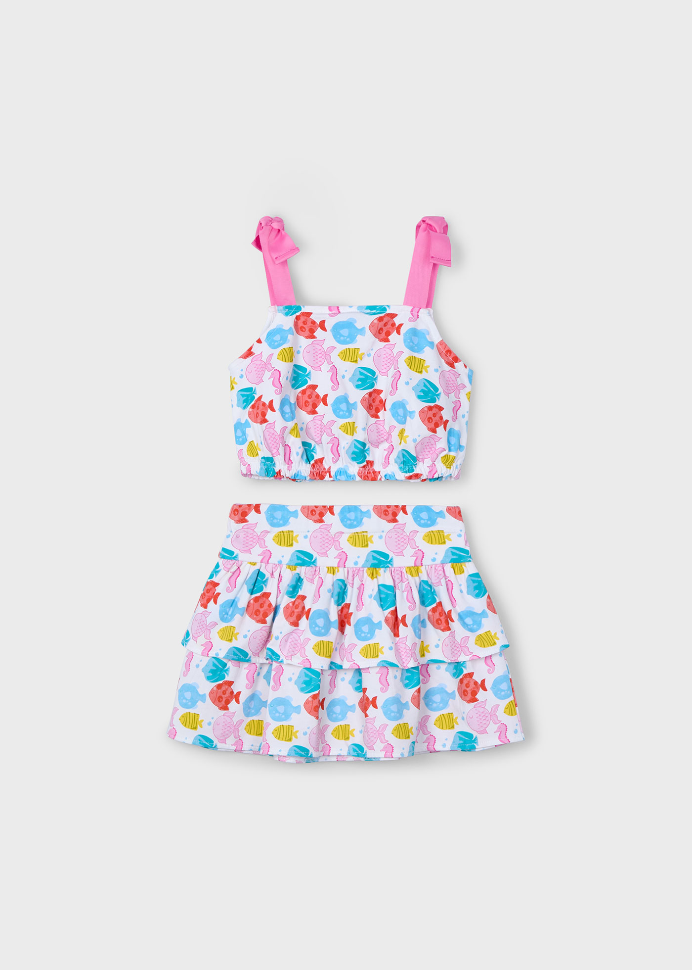 Ensemble jupe imprimé poisson pour fille