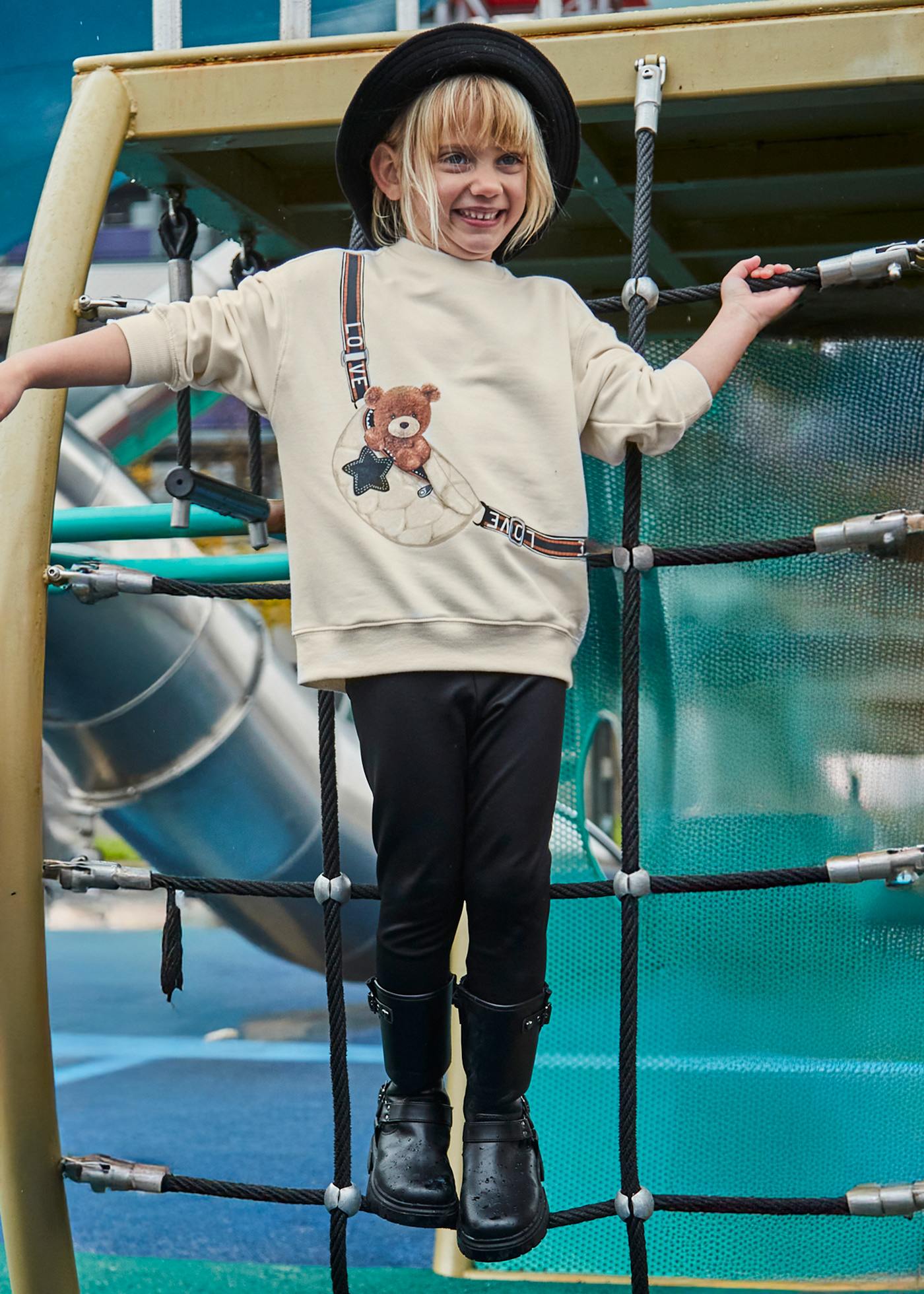 Conjunto legging y sudadera osito niña