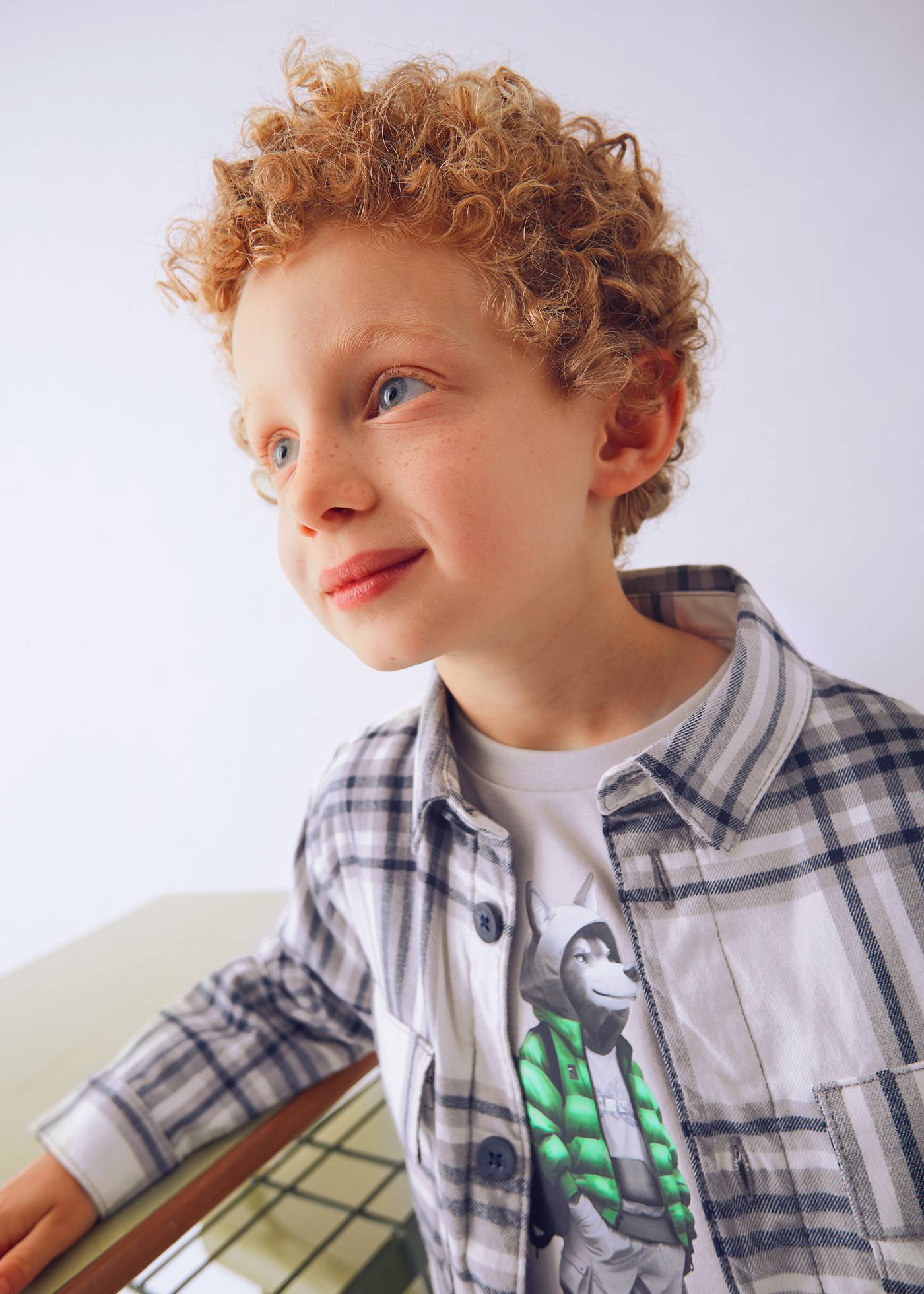 Boys check overshirt