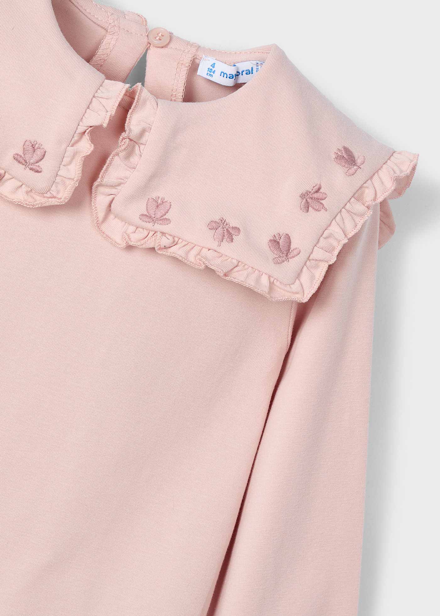 Bluzka z falbankowym kołnierzykiem dla dziewczynki