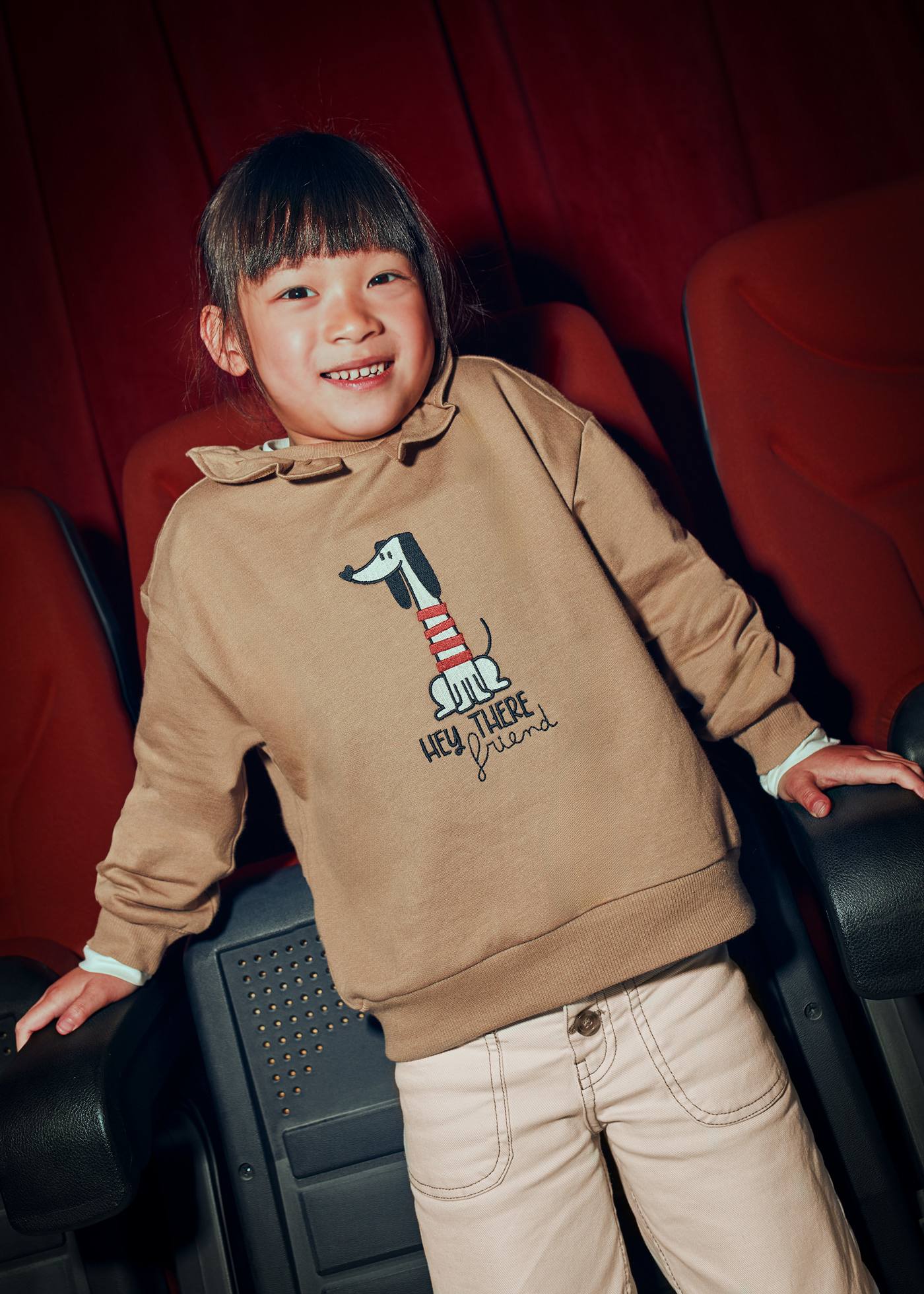 Sudadera cuello volante niña