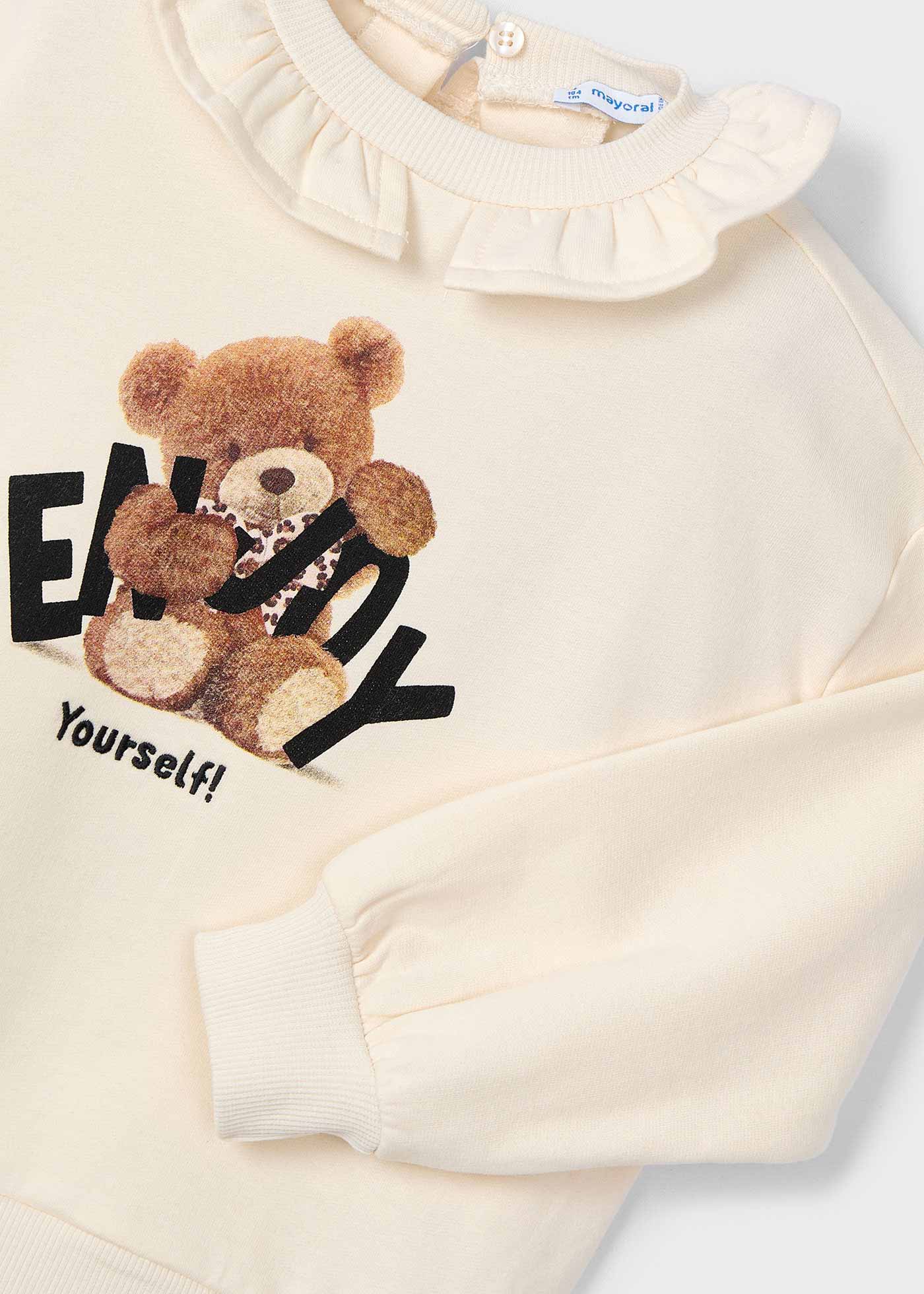 Girl Sweatshirt with Ruffle Collar