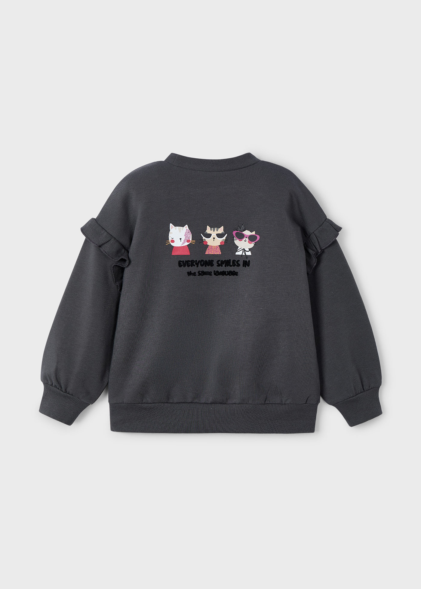 Girls ruffle sleeved jumper