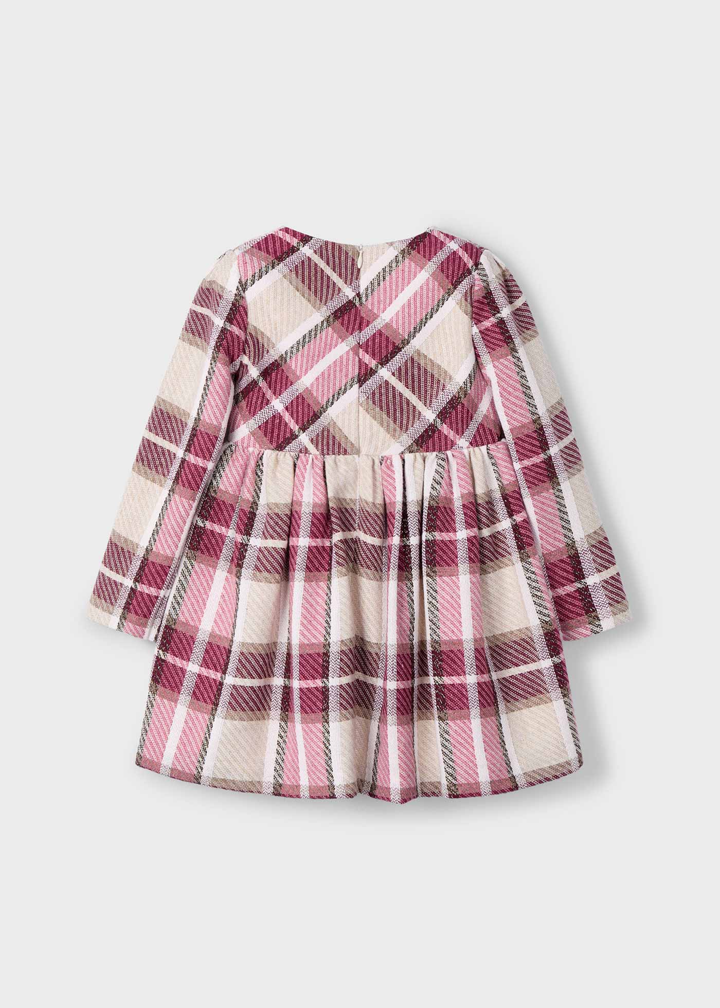 Girls check velvet dress