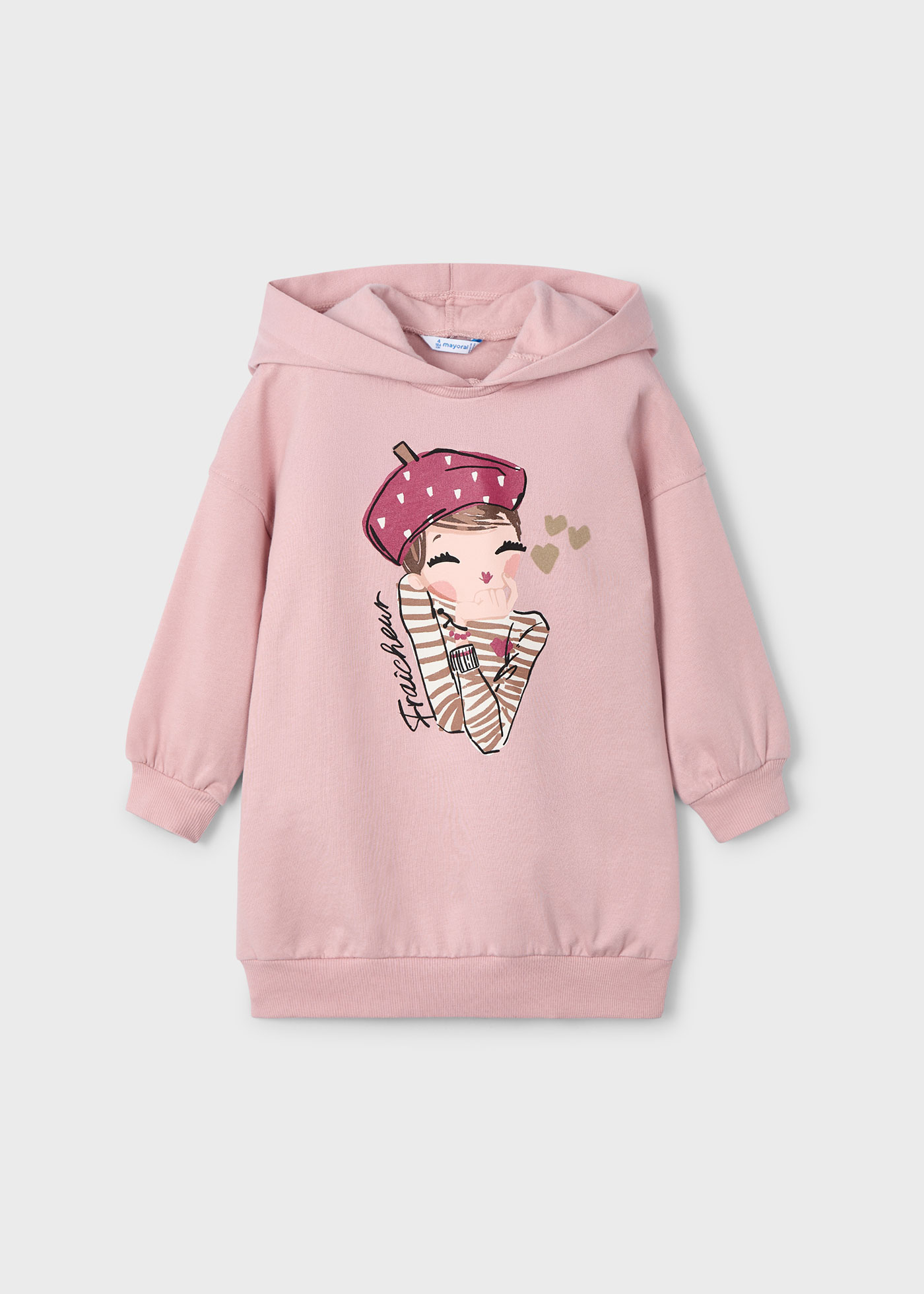 Vestido felpa capuz menina