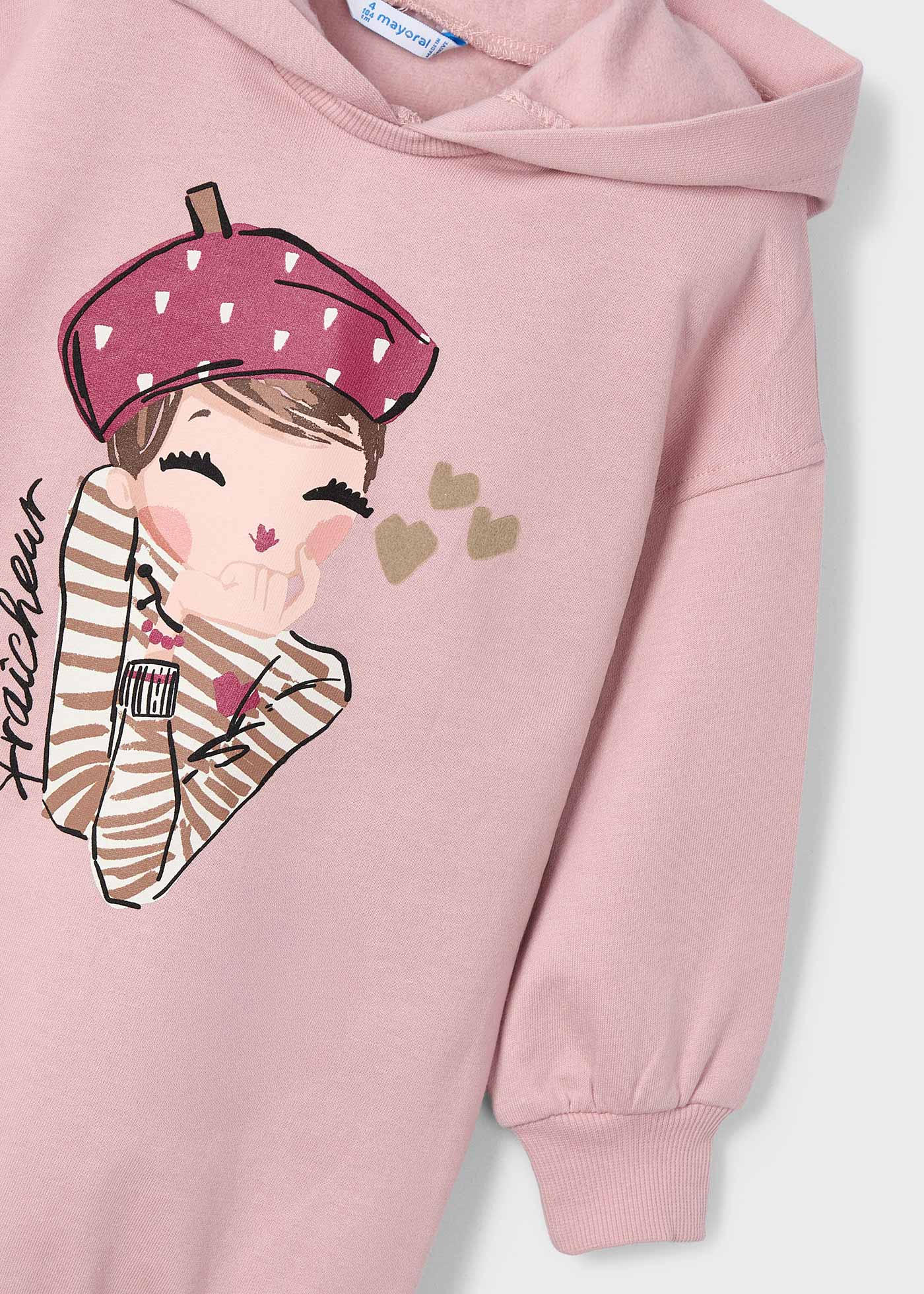 Рокля от плюш с качулка за момиче Рокля от плюш с качулка за момиче