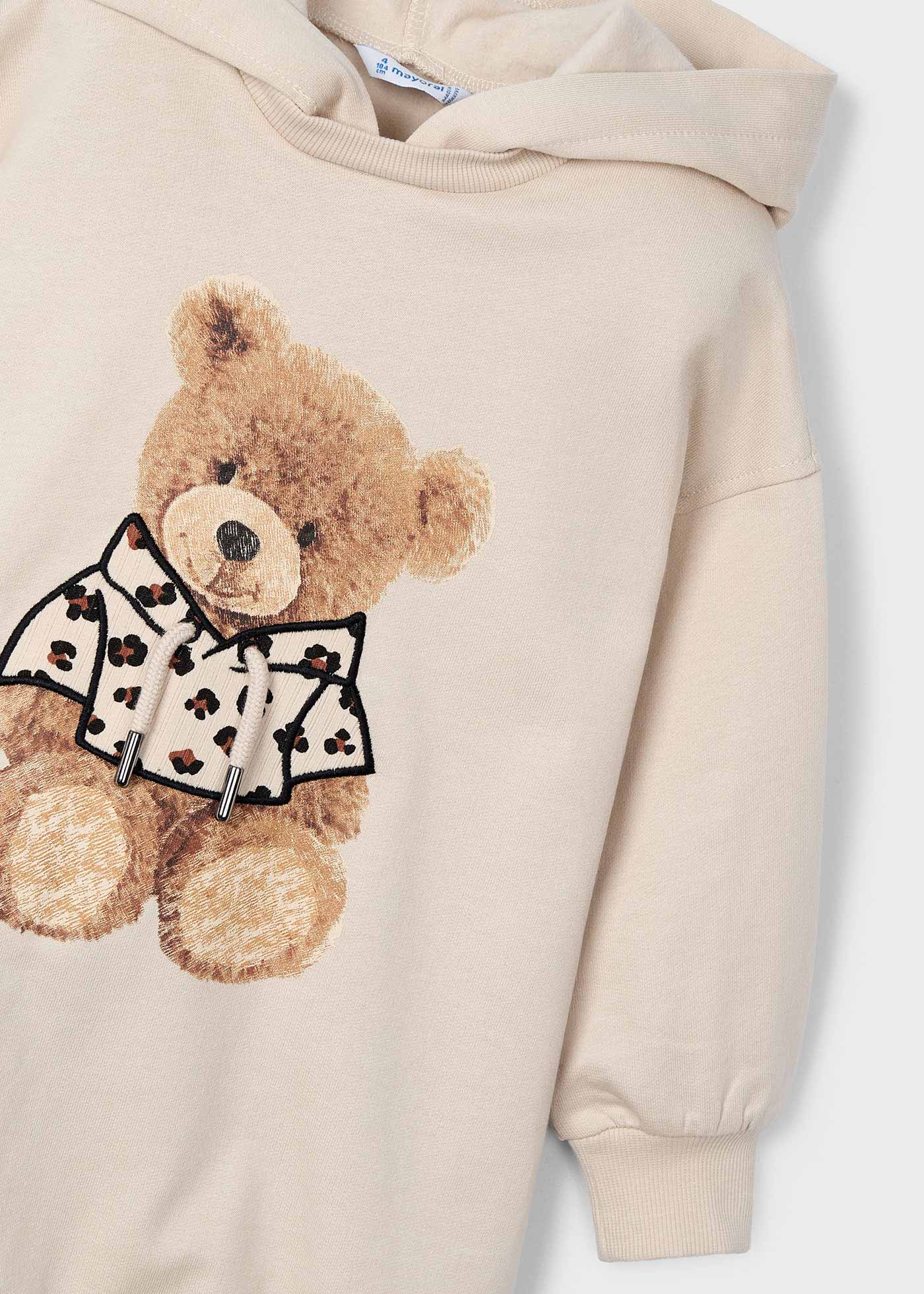 Vestito felpa cappuccio bambina