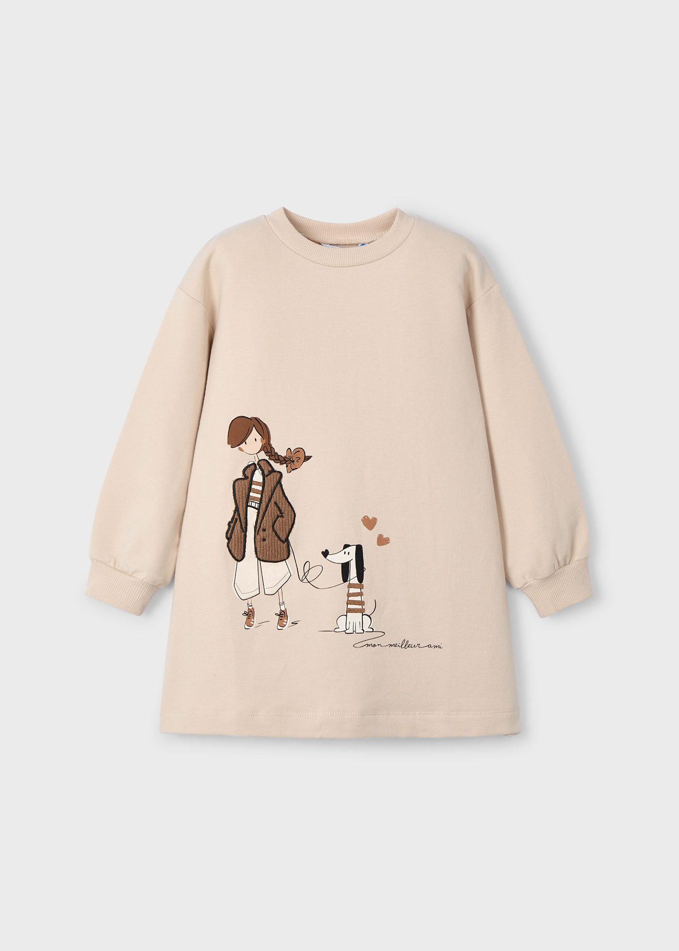 Robe en molleton graphisme fille