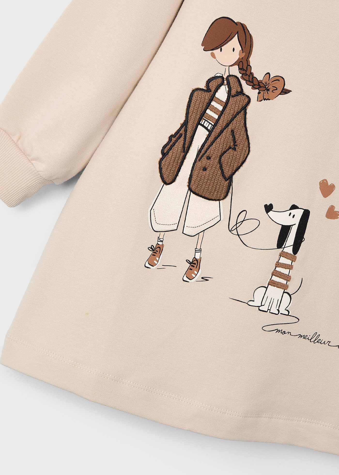 Robe en molleton graphisme fille