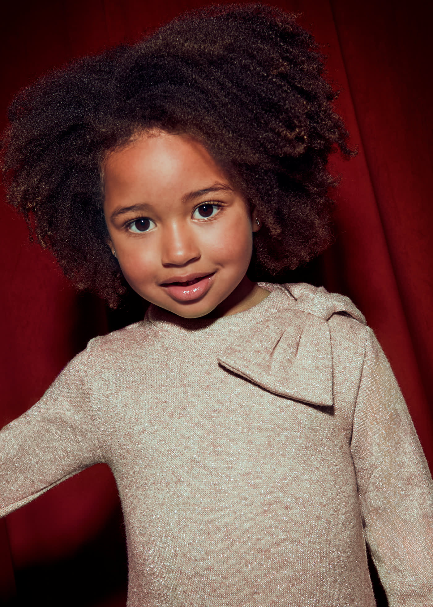 Vestido tricot lazo niña