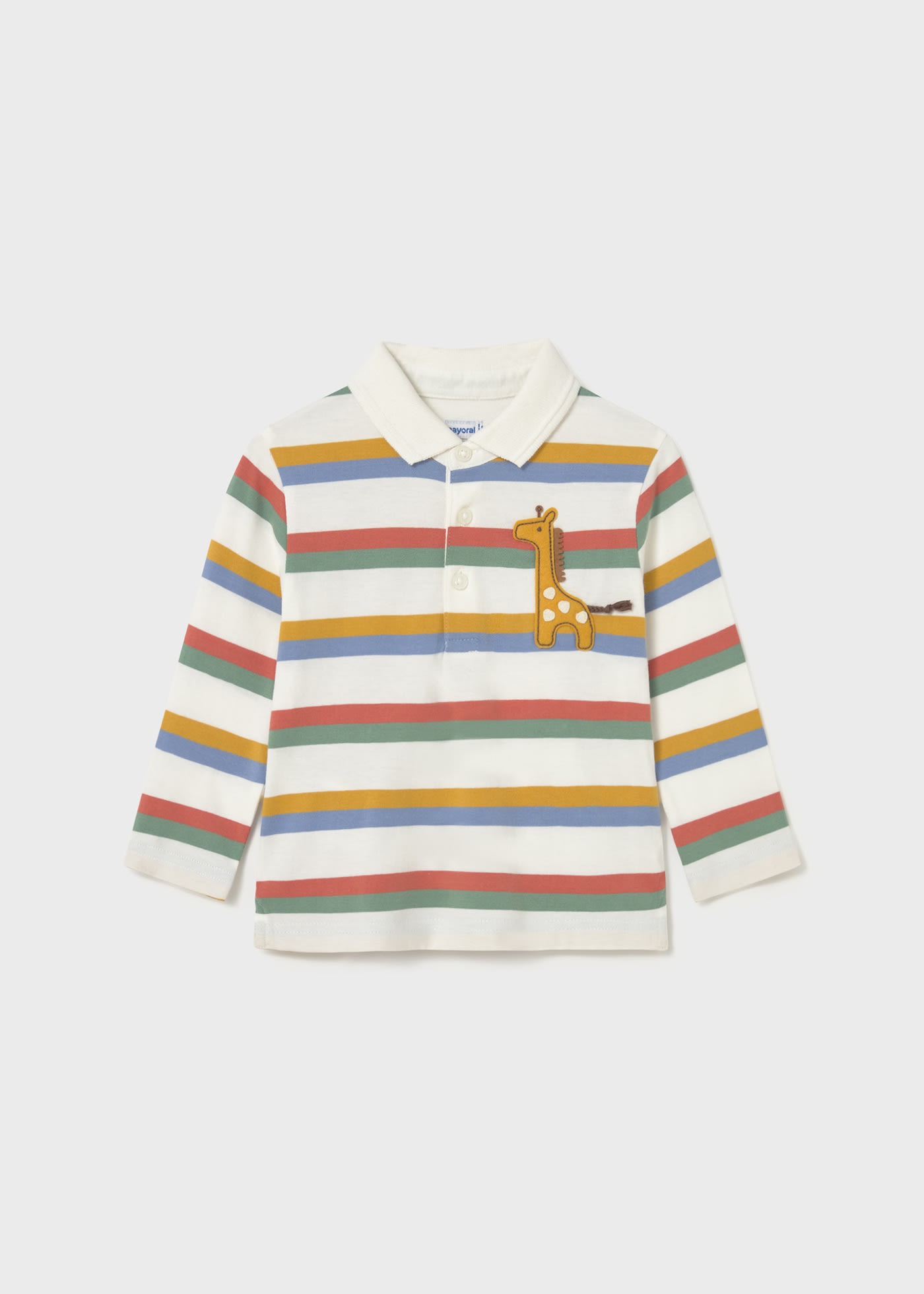 Polo w paski z aplikacją 3D dla niemowlęcia