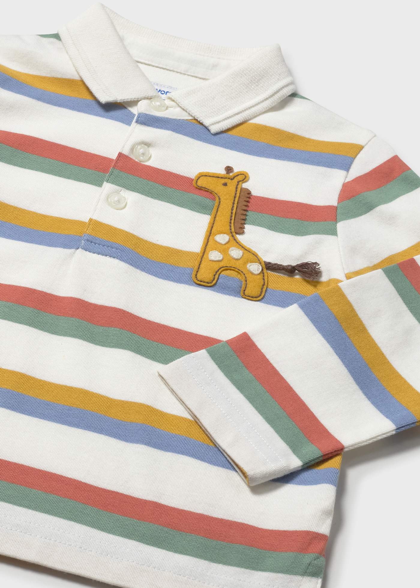 Polo w paski z aplikacją 3D dla niemowlęcia
