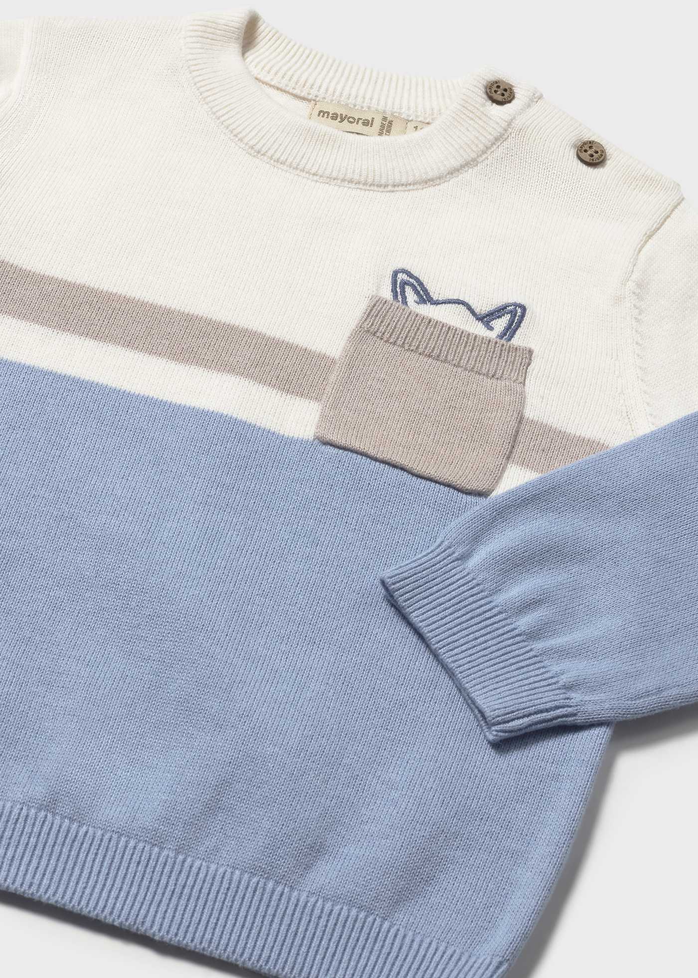 Baby contrast jumper with pocket