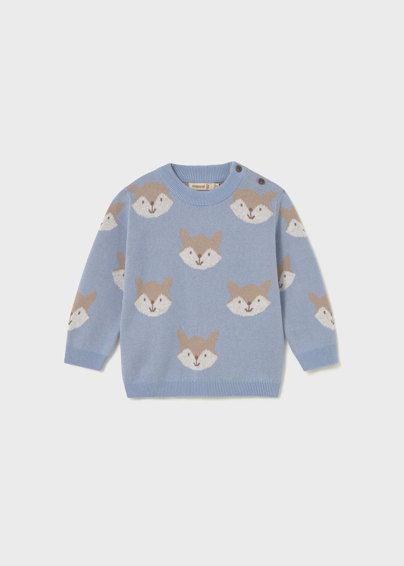Pull jacquard renard bébé