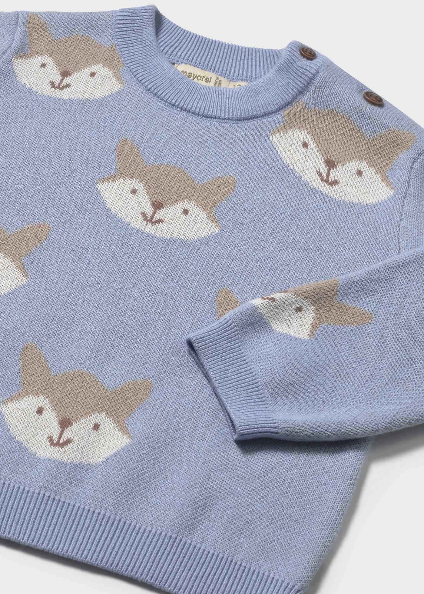 Baby jacquard fox jumper