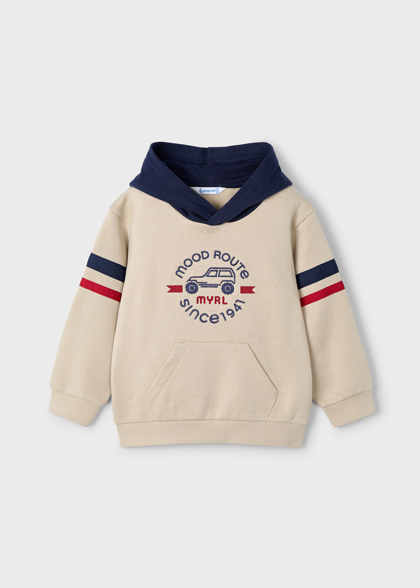 Sudadera capucha bordado niño