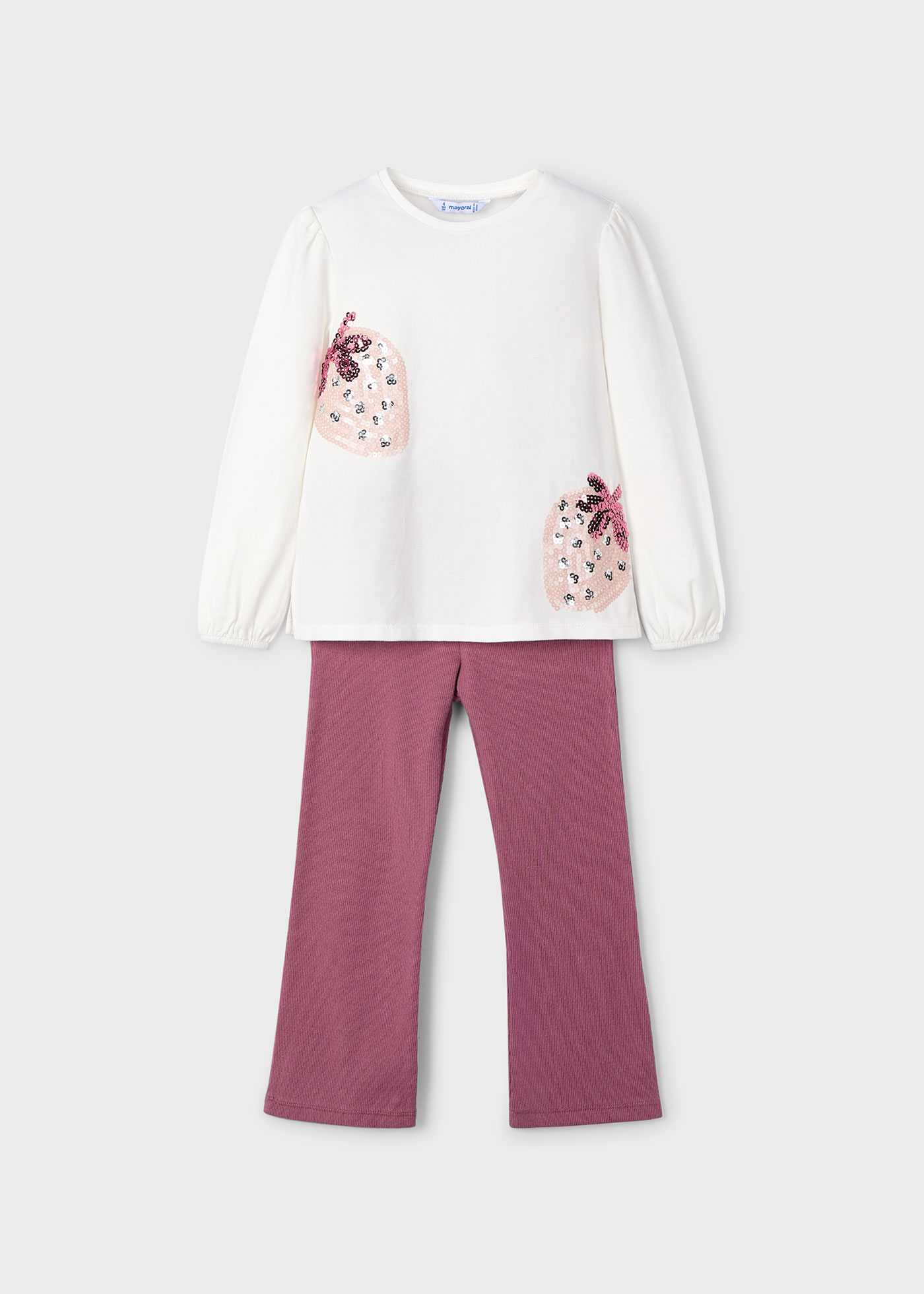 Girl print top and flared leggings set