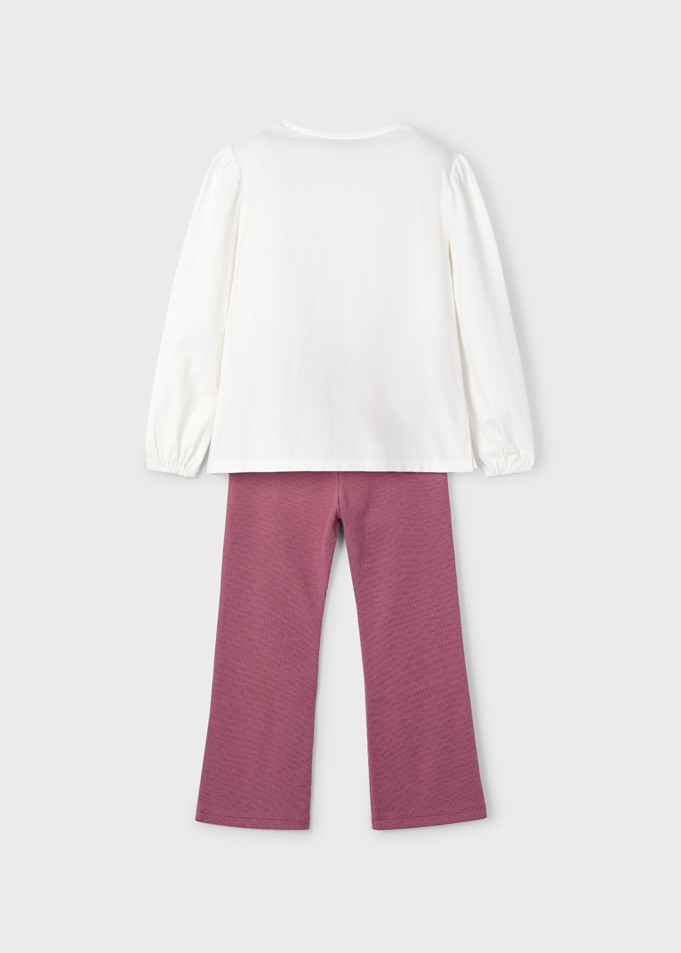 Girl print top and flared leggings set
