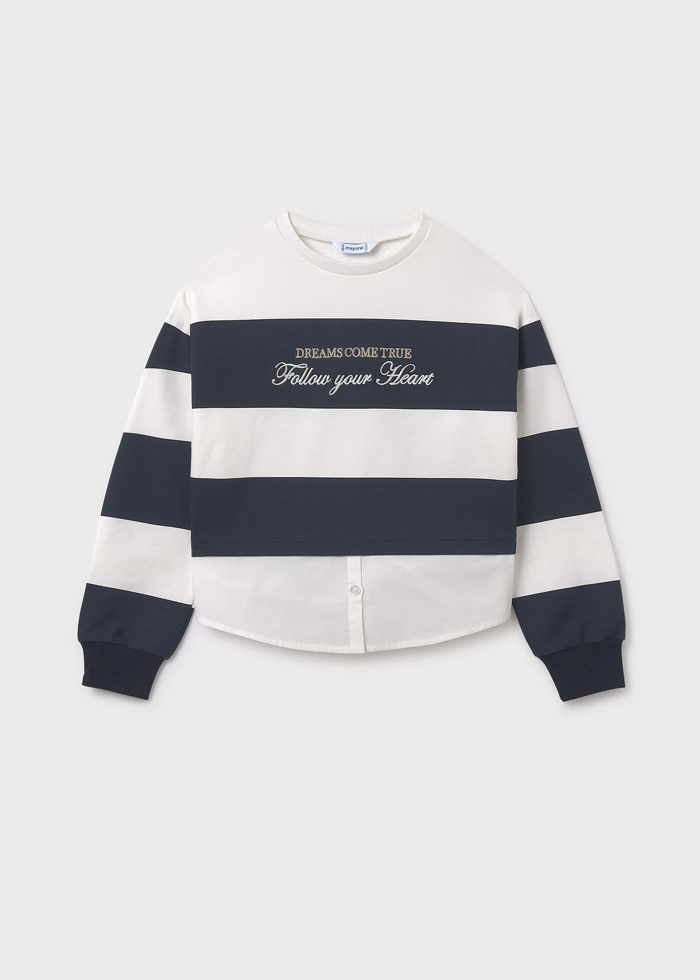 Girl stripe effect sweatshirt