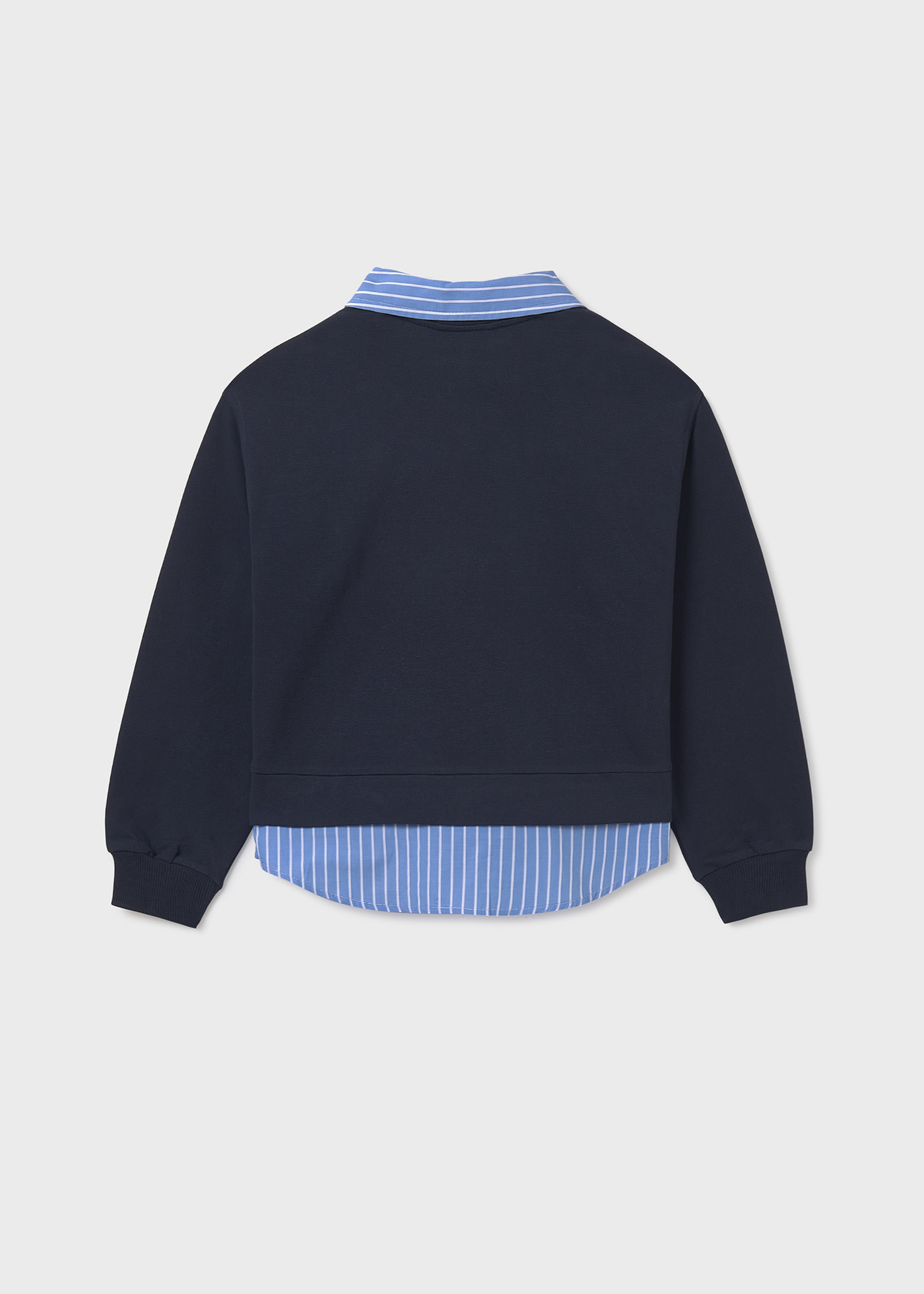 Girl combined jumper with shirt collar