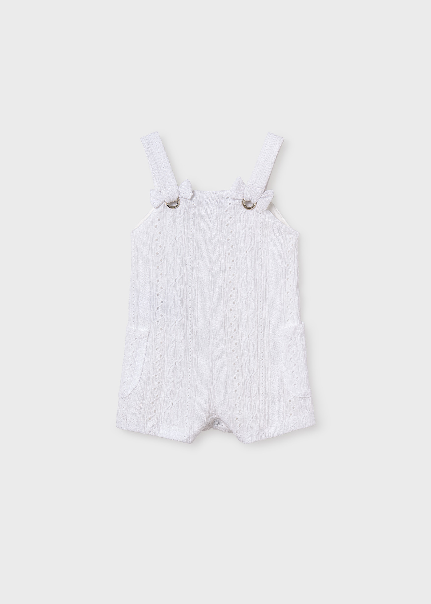Salopette en maille fleurs bébé